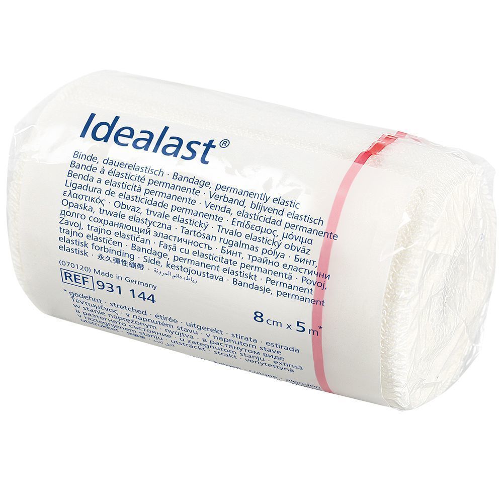 Idealast® Idealbinde 8 cm x 5 m mit Verbandklammern