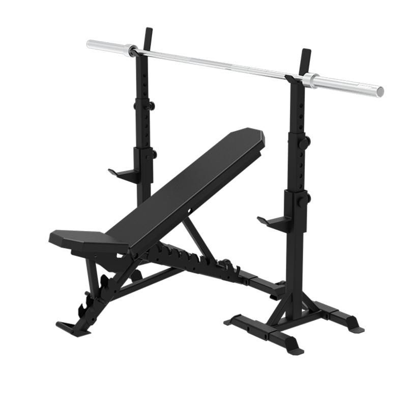 Telescopic Squat Stand + Multifunctional Bench, Hantelablage mit Hantelbank