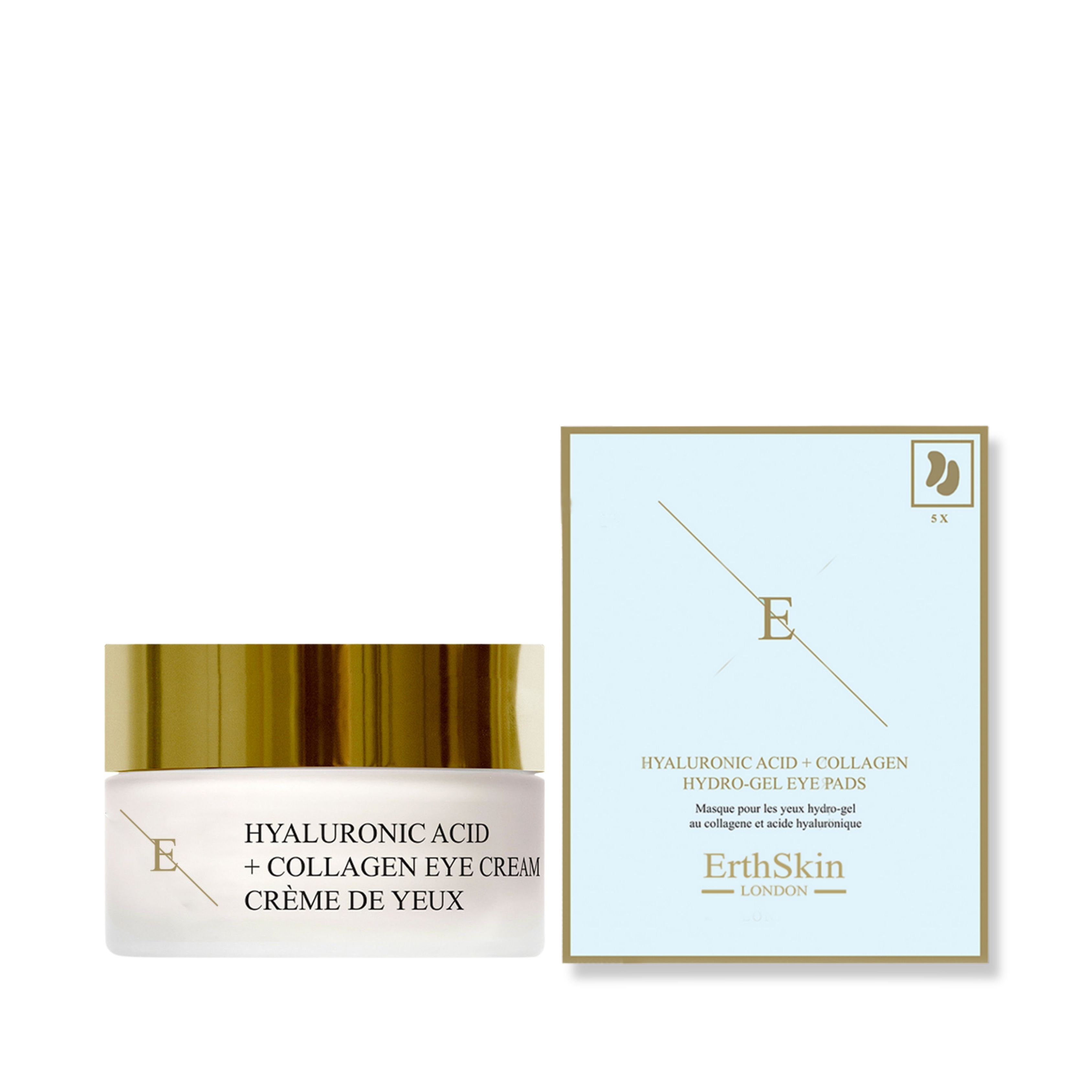 ErthSkin London Hyaluronsäure + Collagen Pro Age Augencreme + Augenpads set