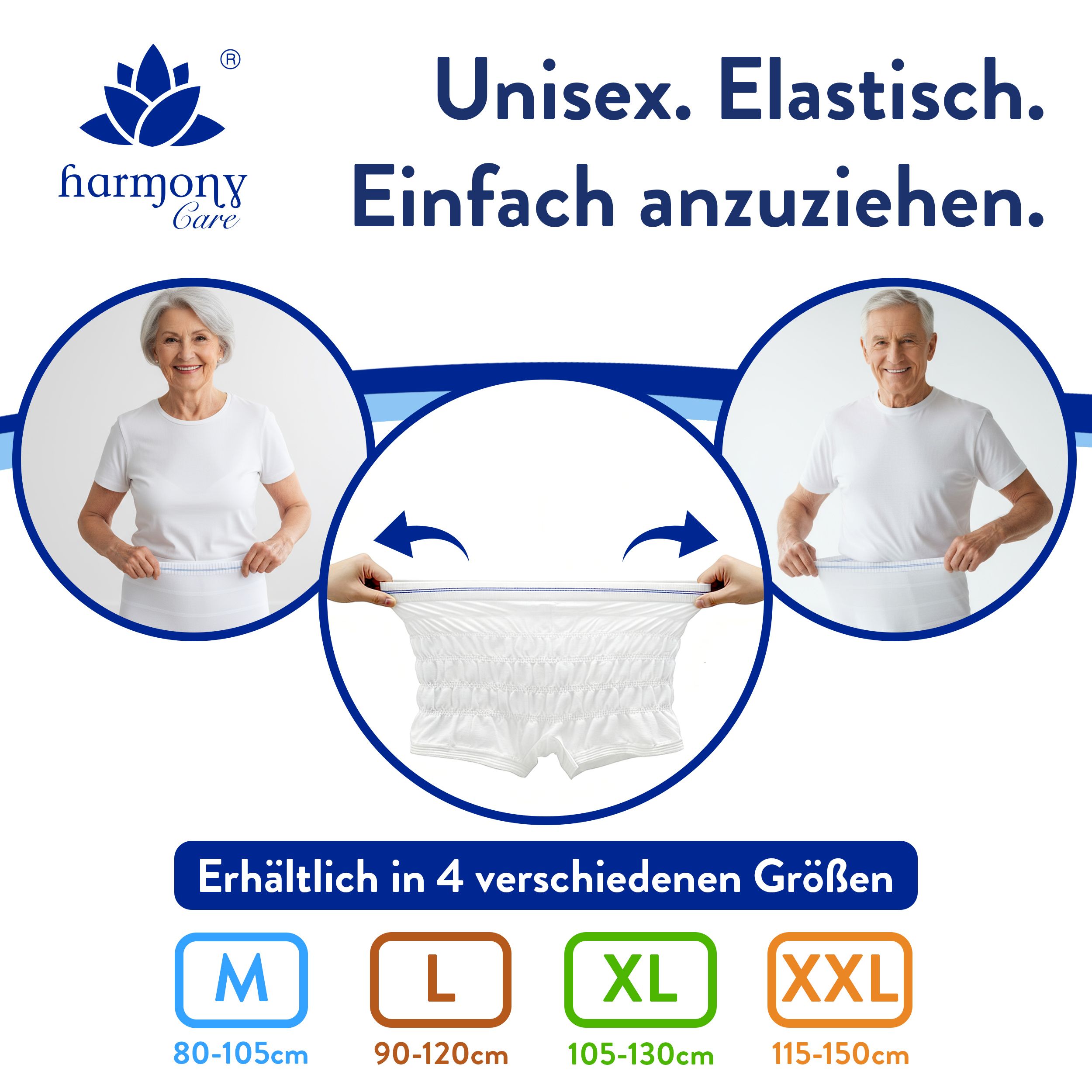 Harmony Care® Fixpants Premium - extra weiche Netzhosen bei Inkontinenz und Wochenbett - Fixierhosen