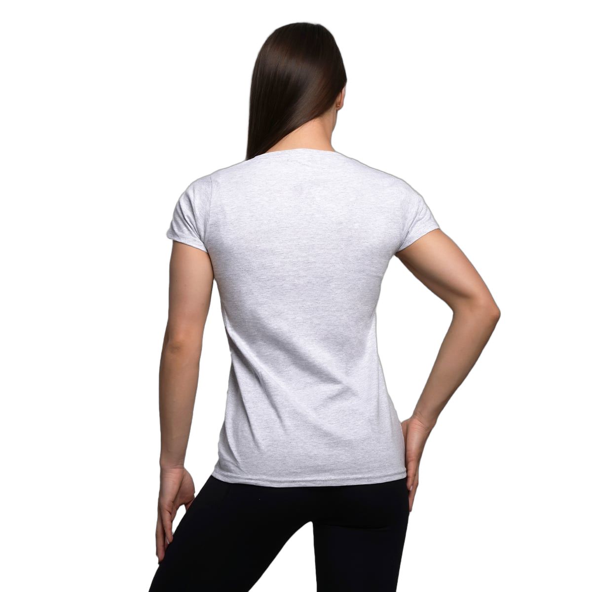 GymBeam T-Shirt Damen regular Kurzarm mit rundem Ausschnitt Heather Grey
