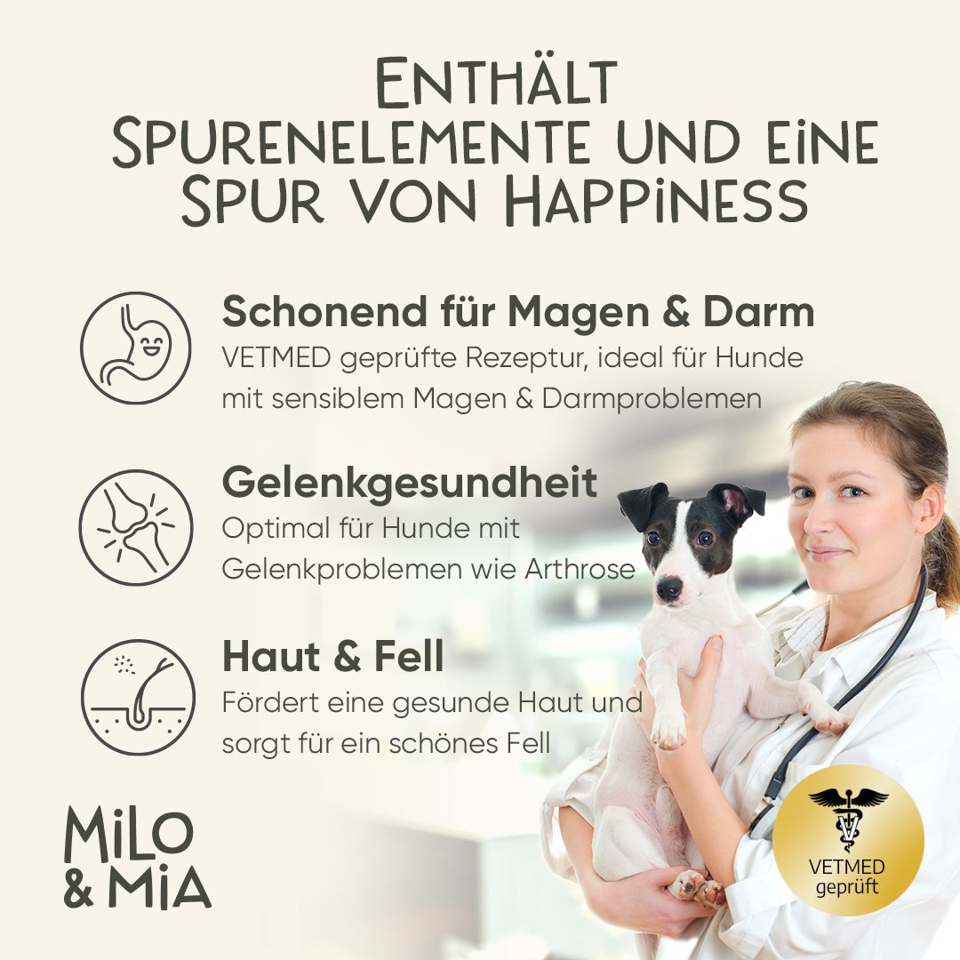 Milo & Mia - Premium Nassfutter für Hunde - Pferd & Pastinake