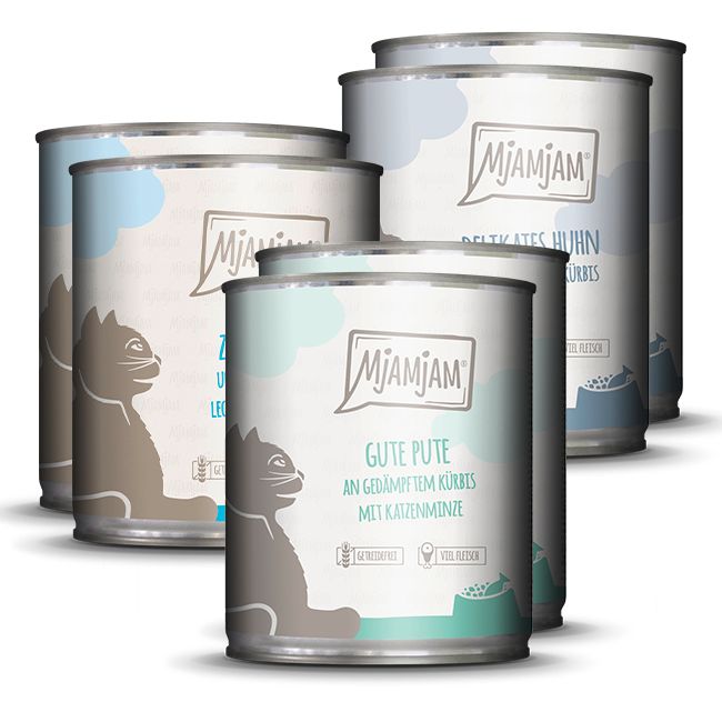 MjAMjAM - leckere Mahlzeiten Mixpaket II für deine Katze 6x800 g Futter