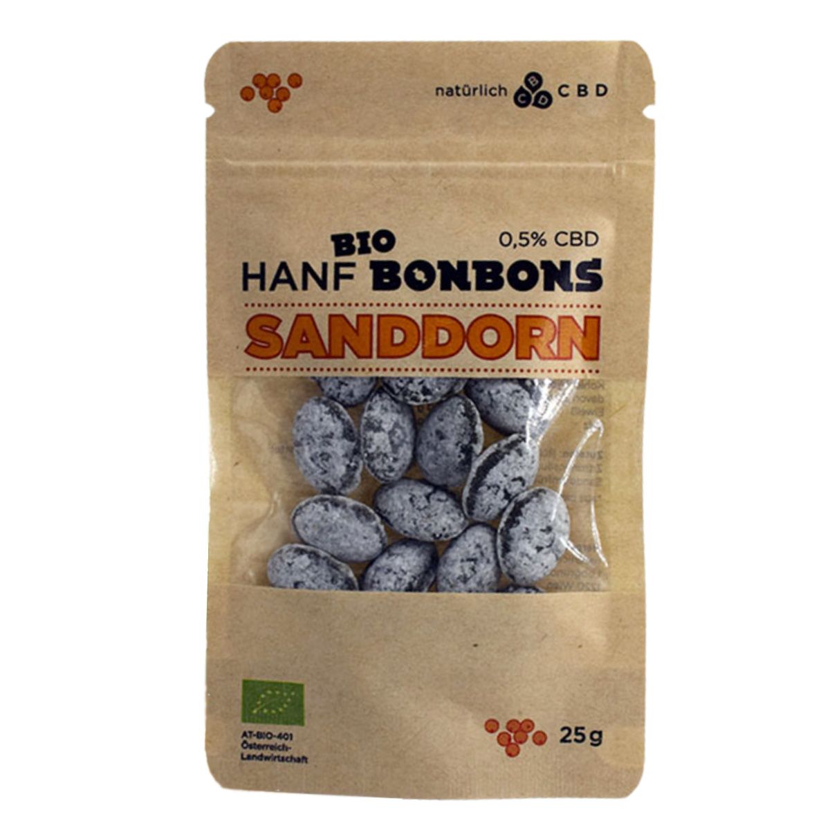 natürlich CBD BIO-Hanfbonbons Sanddorn