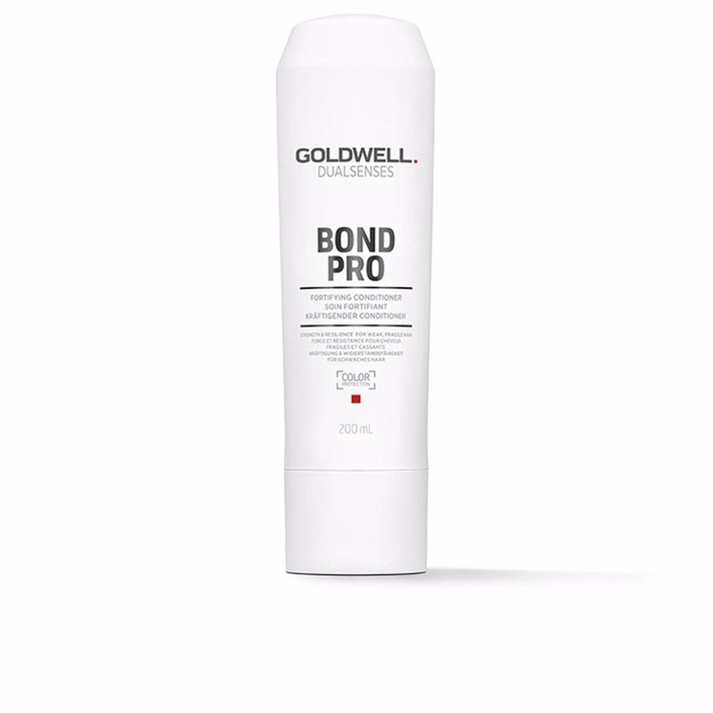 Weiße Tube mit Aufschrift BOND PRO, GOLDWELL DUALSENSES. Enthält 200 ml. Produkt für coloriertes Haar.