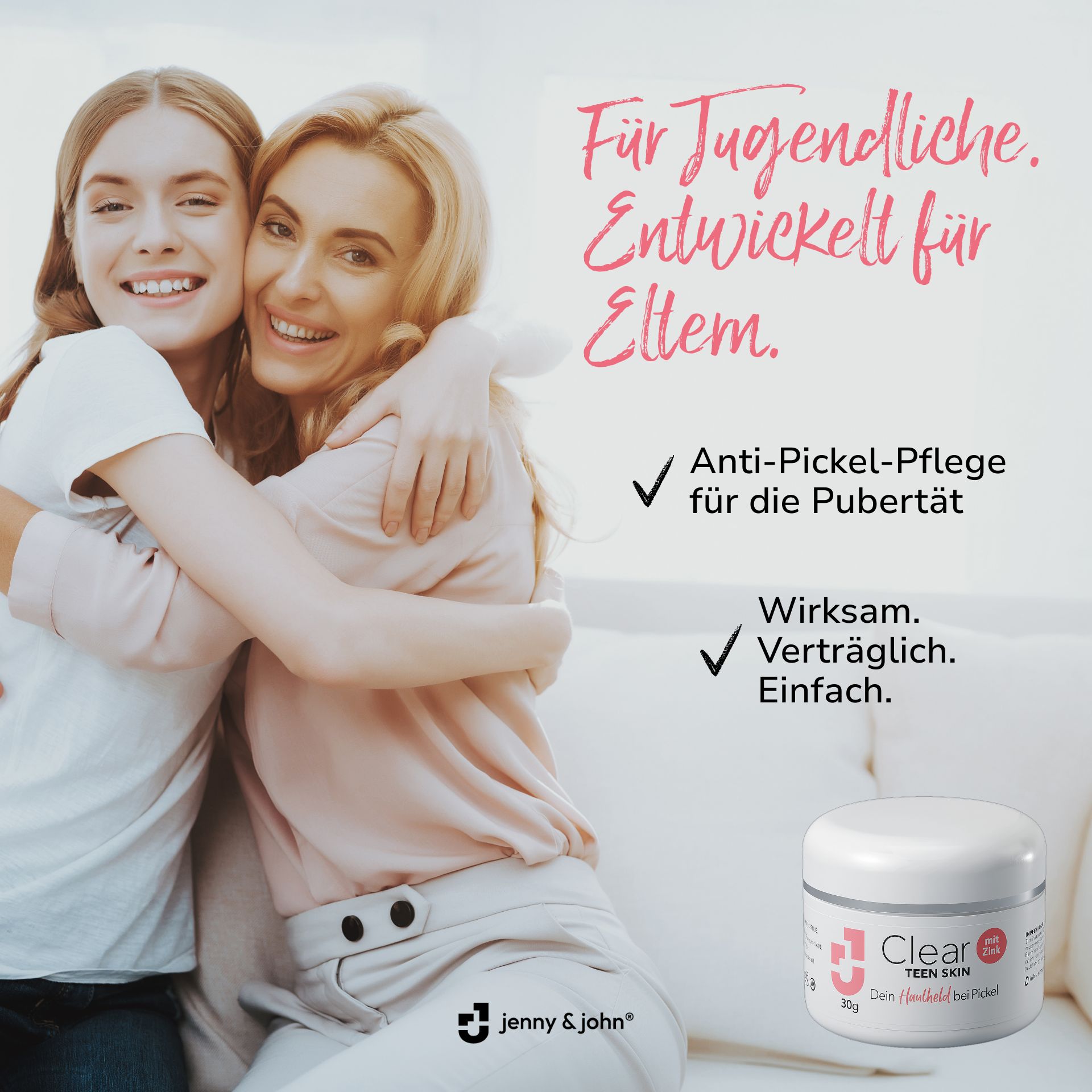 Jenny & John® CLEAR TEEN SKIN – Anti-Pickel-Balsam für Teenager in der Pubertät