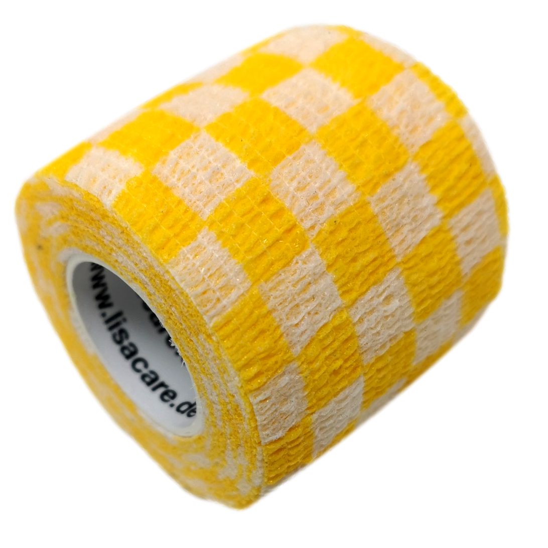 LisaCare Kohäsive Bandage 5cm - Karo Gelb
