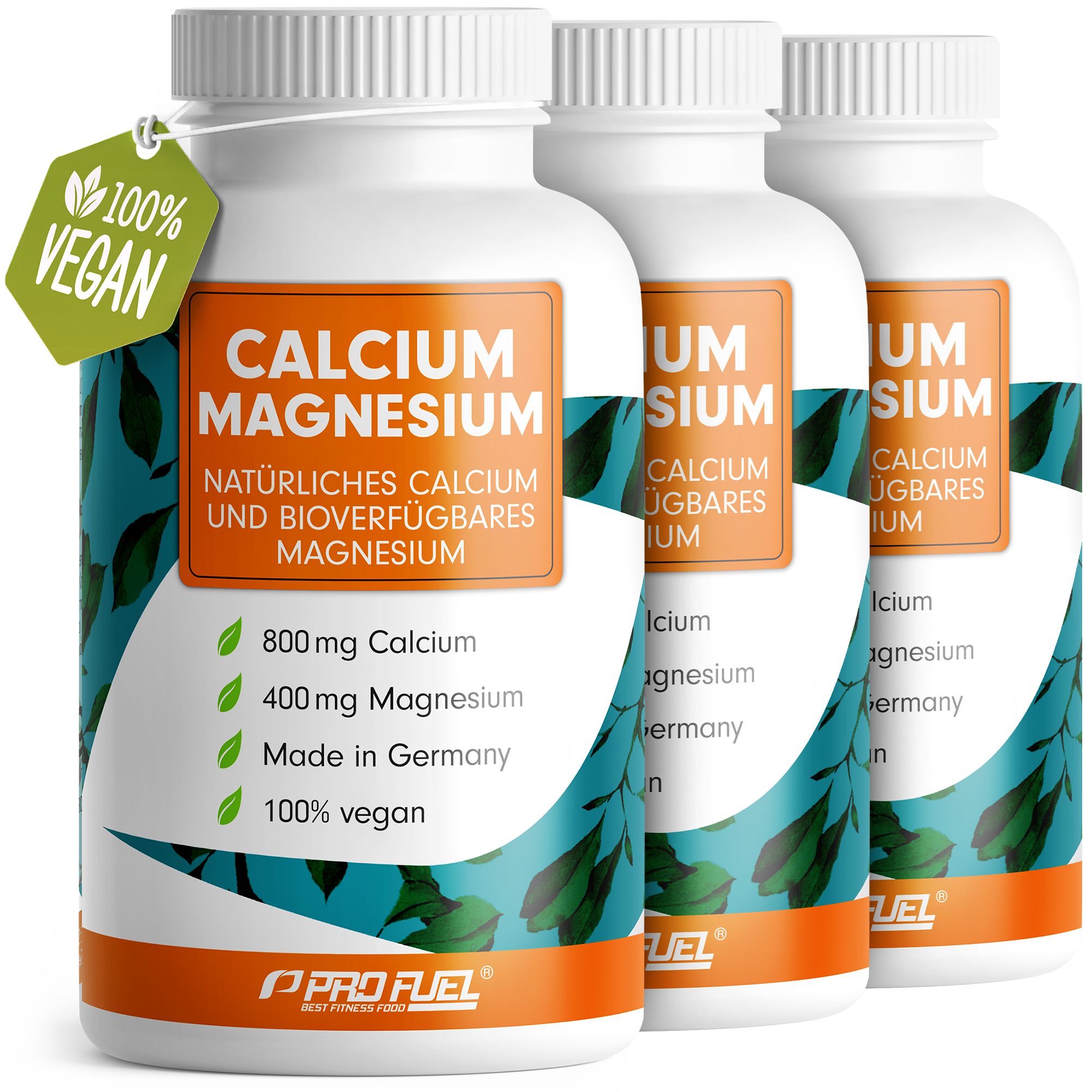 ProFuel - CALCIUM & MAGNESIUM Kapseln - hochdosiert mit 800mg Calcium & 400mg Magnesium 540 Kapseln