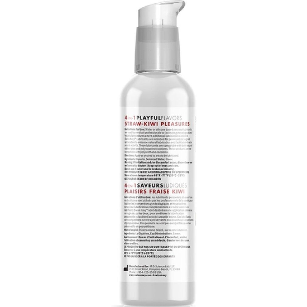 Swiss Navy - 4 In 1 Lubricant with Straw-Kiwi Pleasures Flavor