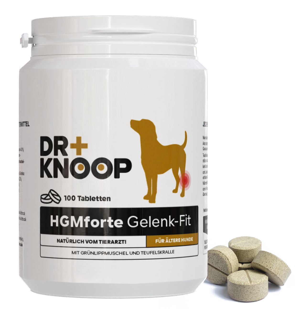 Gelenktabletten Senior HGMforte speziell für alten Hund von Tierarzt Dr. Knoop