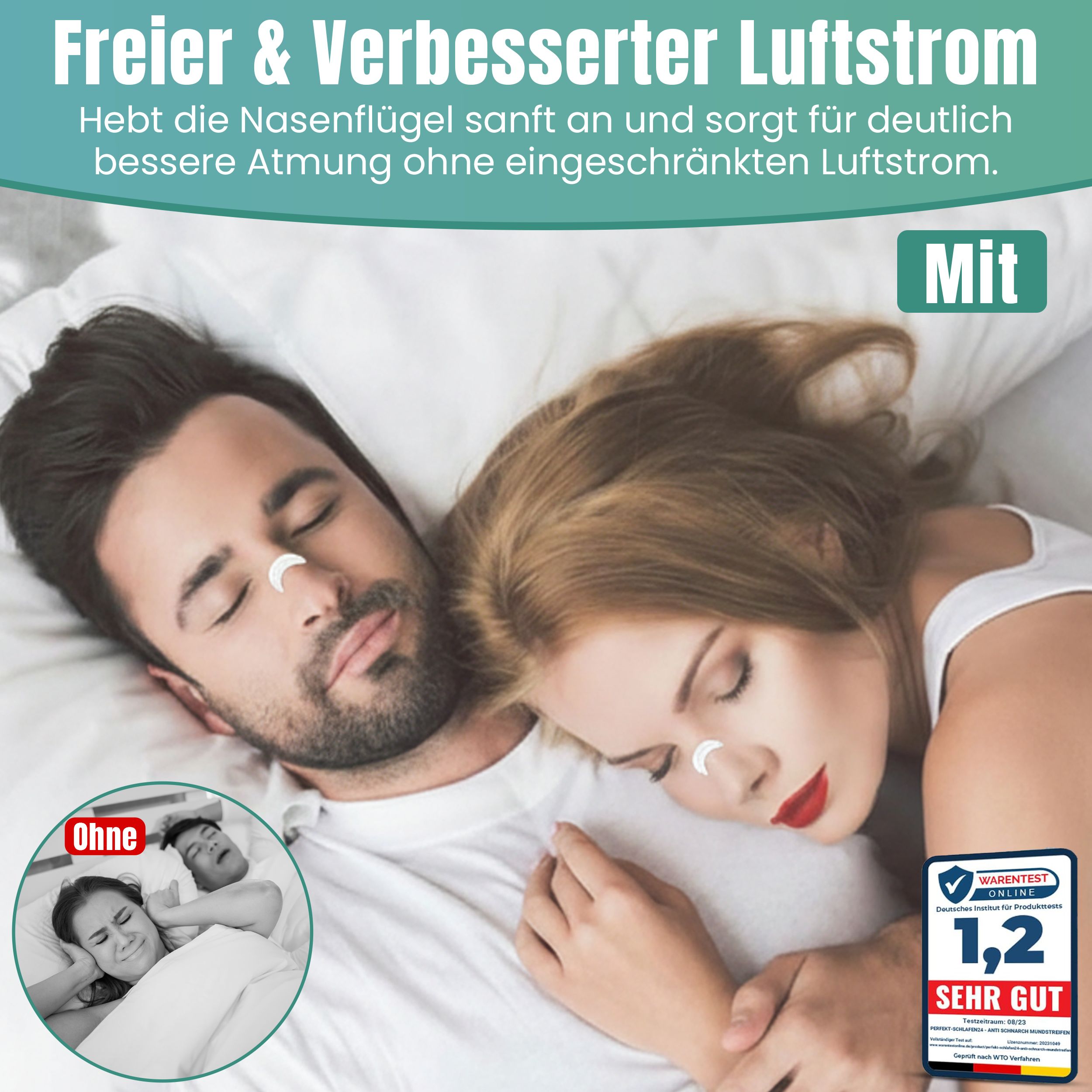Perfekt-Schlafen24 - 30 x Transparente Antischnarch Nasenpflaster