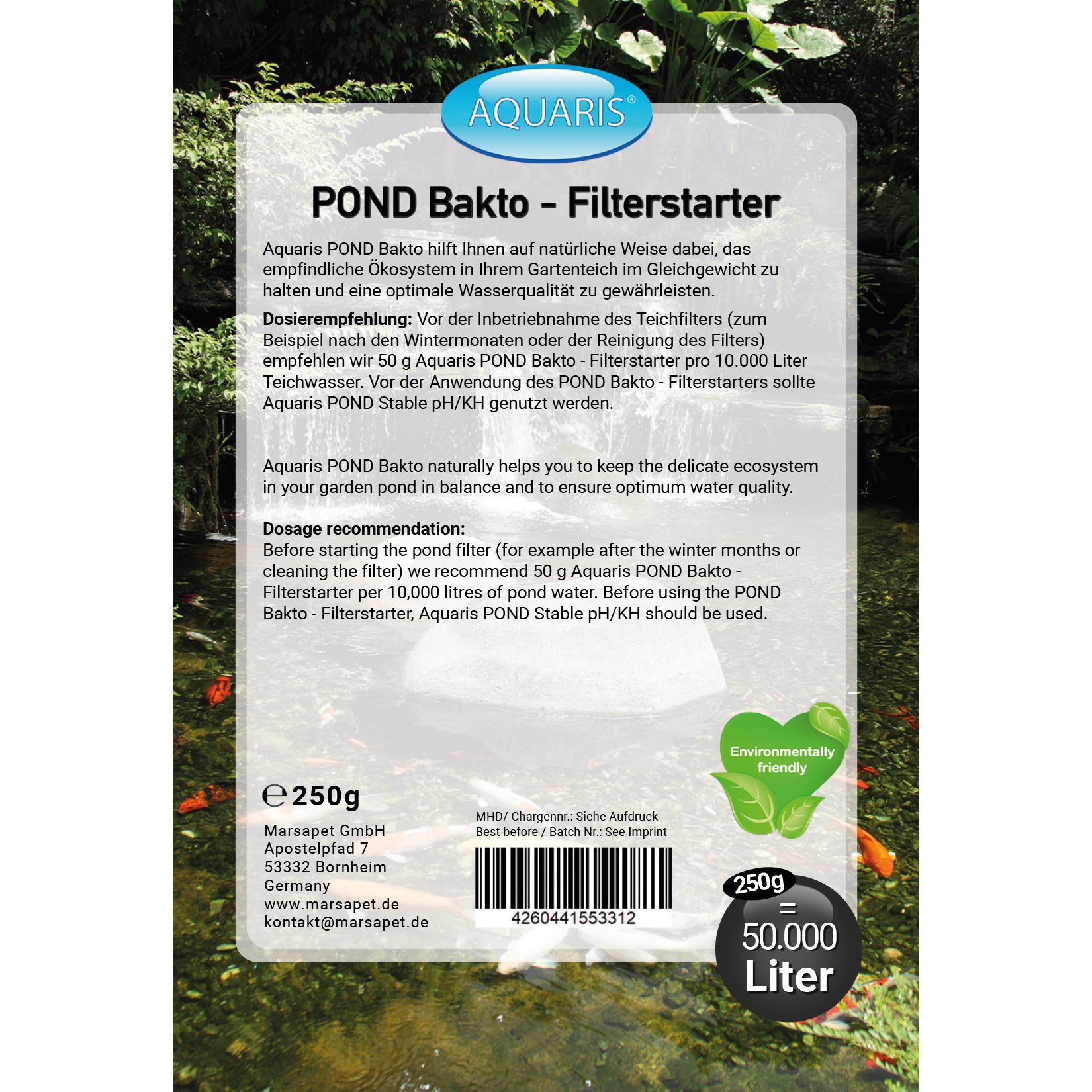 AQUARIS Teichpflege-Produkte für Teichfische - POND Bakto Filterstarter