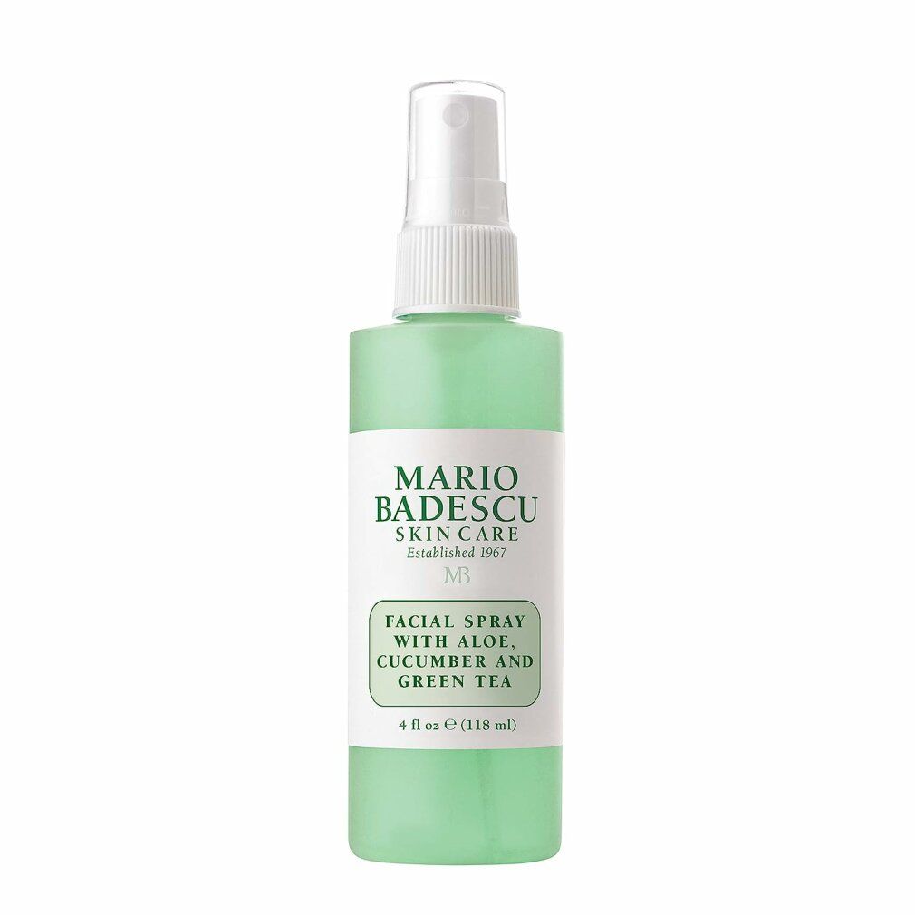 Mario Badescu Gesichtsspray mit Aloe, Gurke und grünem Tee, 118 ml Flasche.
