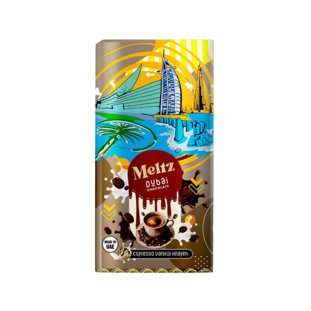 Meltz Dubai Schokolade – Espresso, Vanille & Knafeh-Füllung