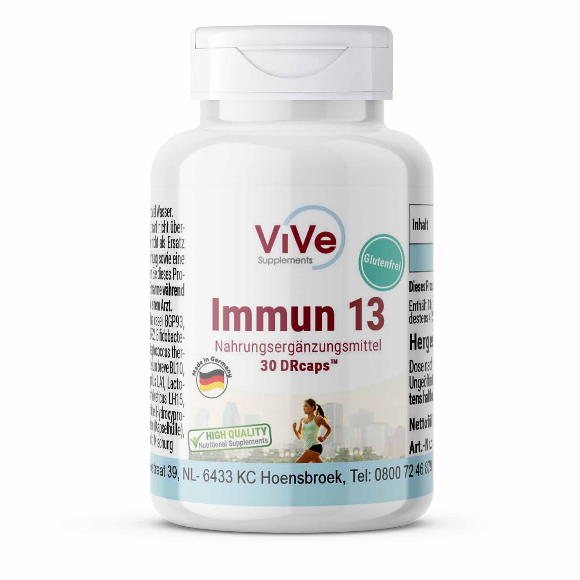 Vive Supplements | Immun 13 mit Bakterienkulturen - Schluckfreundlich 30 St