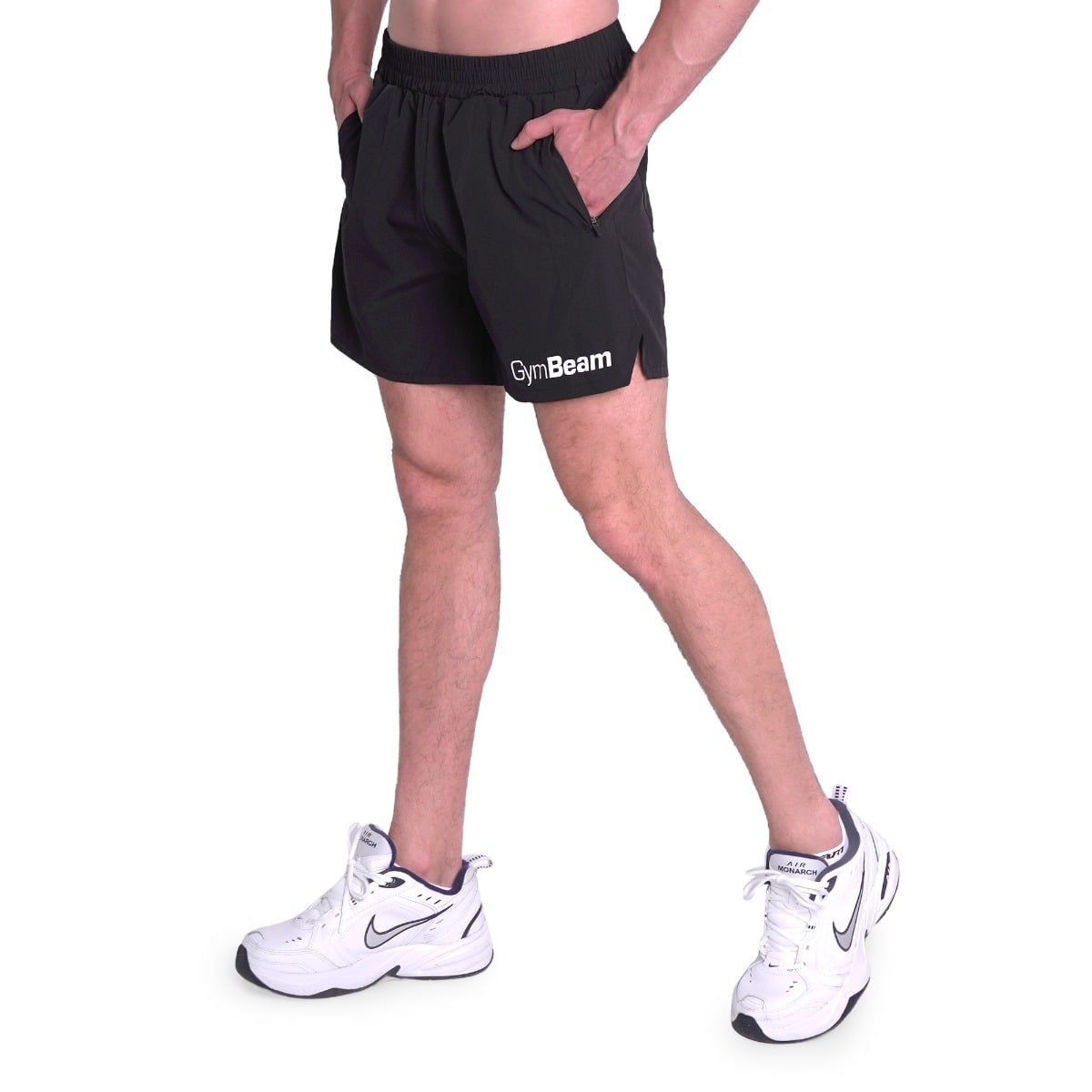 GymBeam Shorts Herren Essence Light Regular mit Reißverschlusstaschen in Schwarz 1 St
