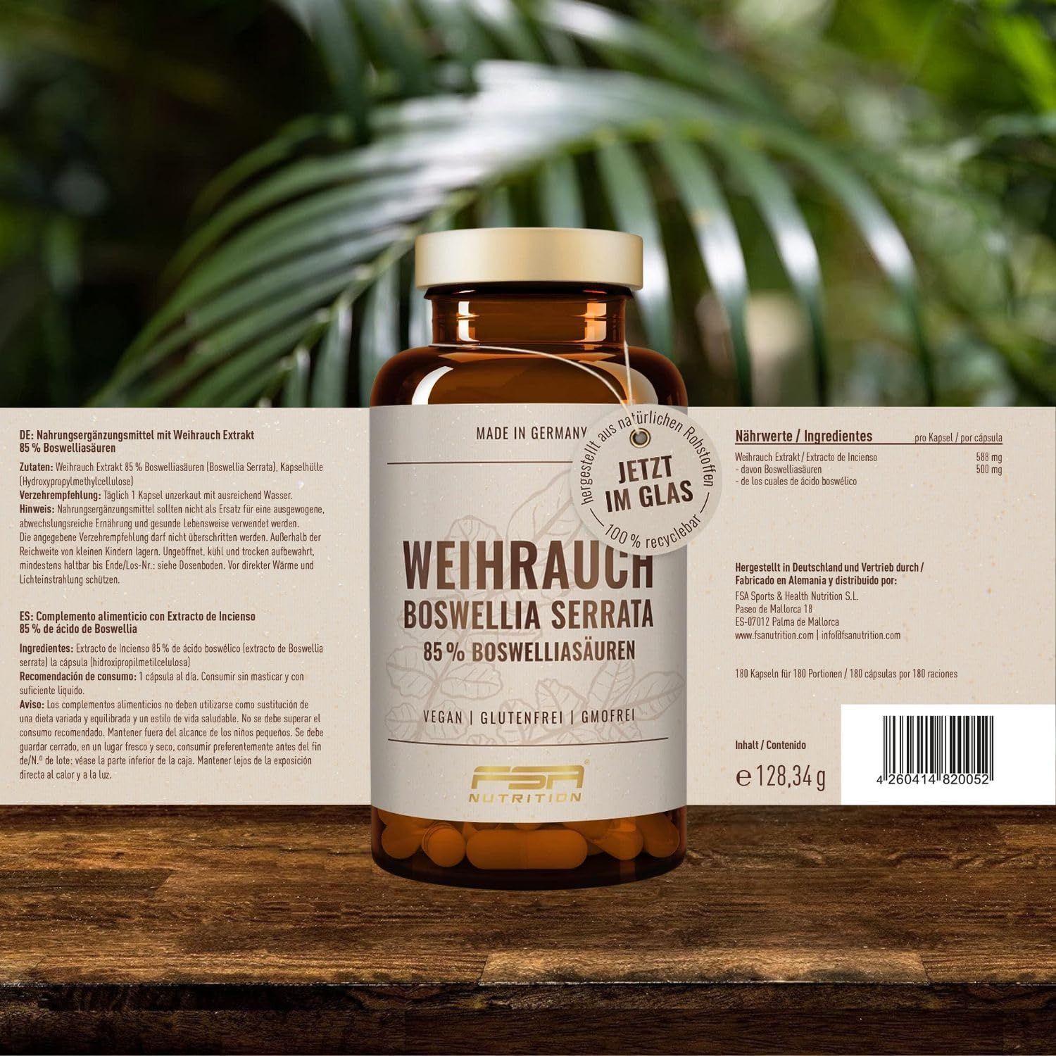 FSA NUTRITION Weihrauch Boswellia Serrata 85% Boswelliasäuren