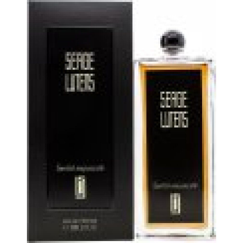 Flakon und Schachtel. Aufschrift: SERGE LUTENS. Schwarzer Flakon mit schwarzer Schachtel.