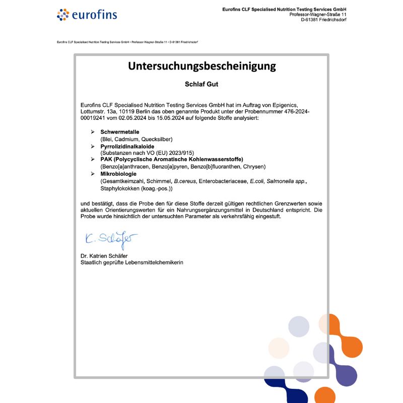 epigenics® Deep Recovery - Schlaf Gut - Nährstoffkomplex Schlaf und Regeneration