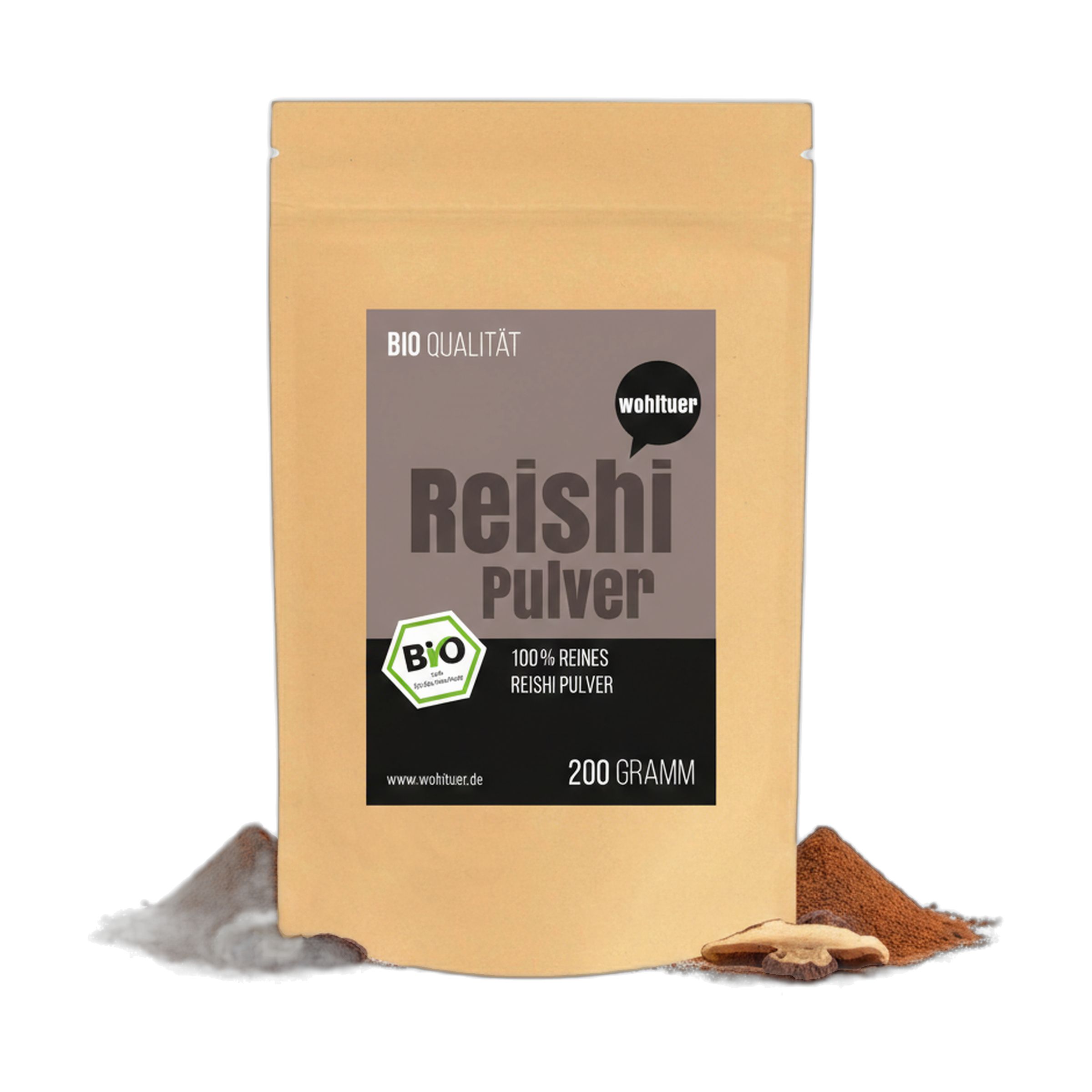 Wohltuer Bio Reishi Pulver Vitalpilz Mineralstoffreiche 200 g