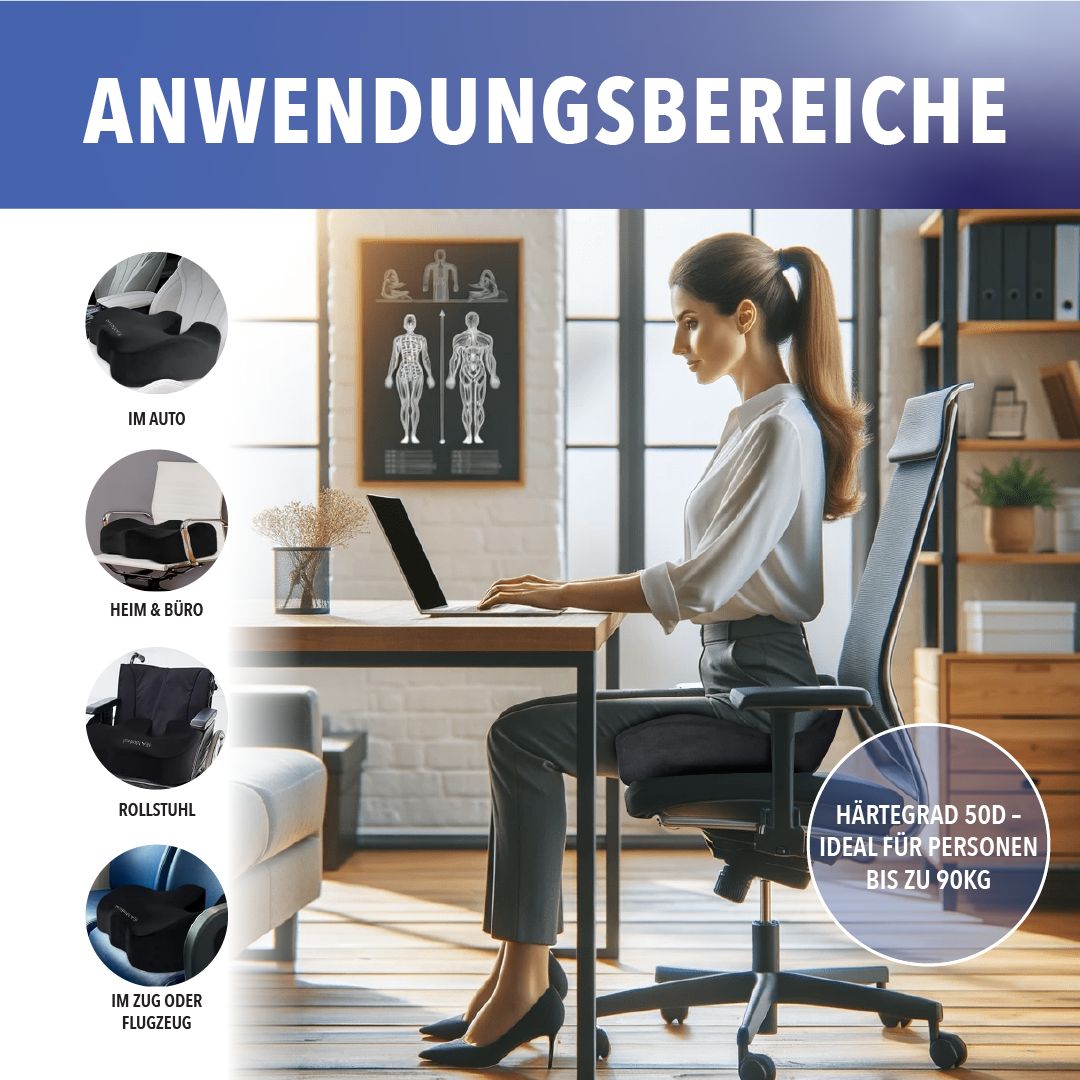 IEA Medical orthopädisches Sitzkissen, ergonomisches Sitzkissen Bürostuhl, Steißbeinkissen