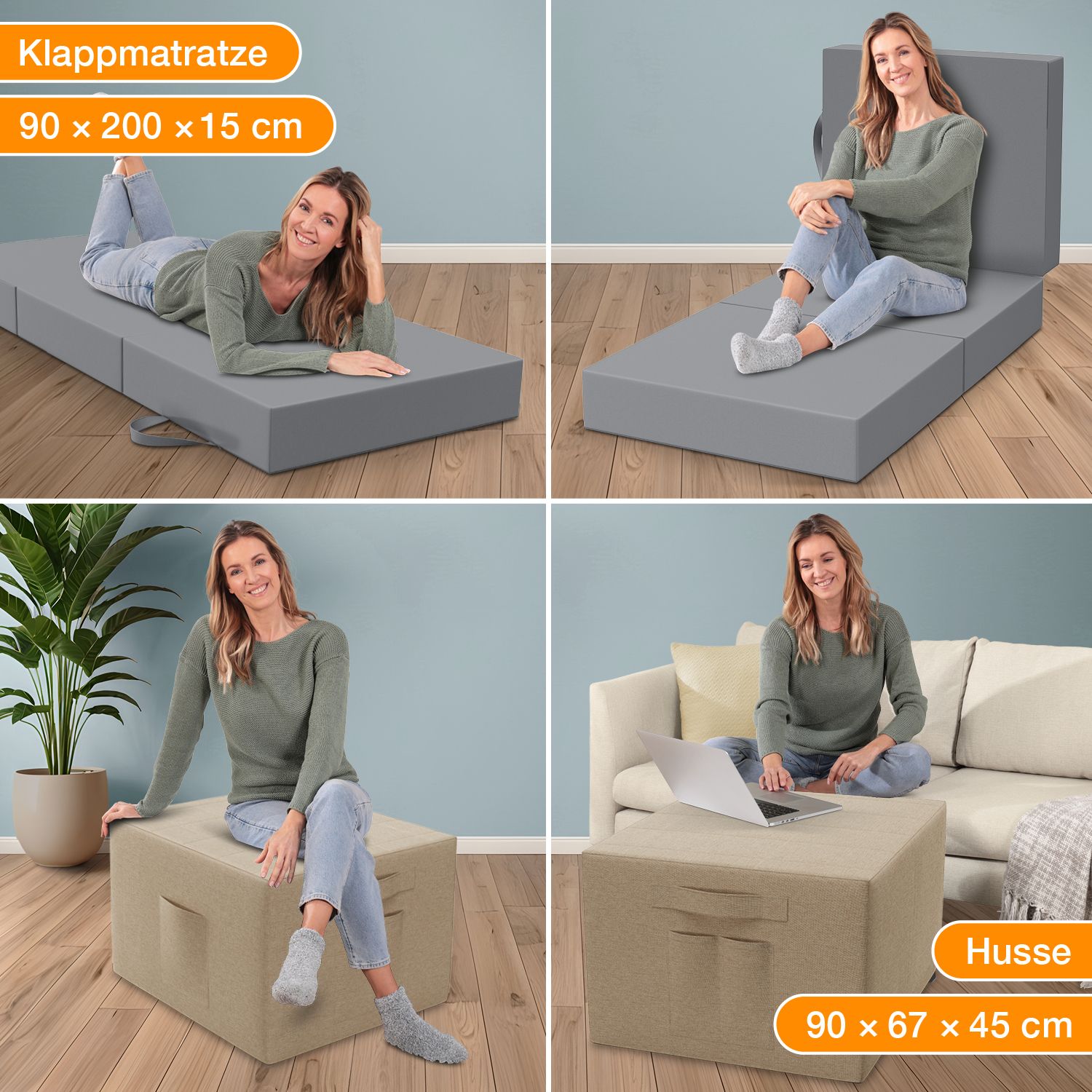 Bestschlaf Spar-Set Klappmatratze inkl. Husse & Transporttasche