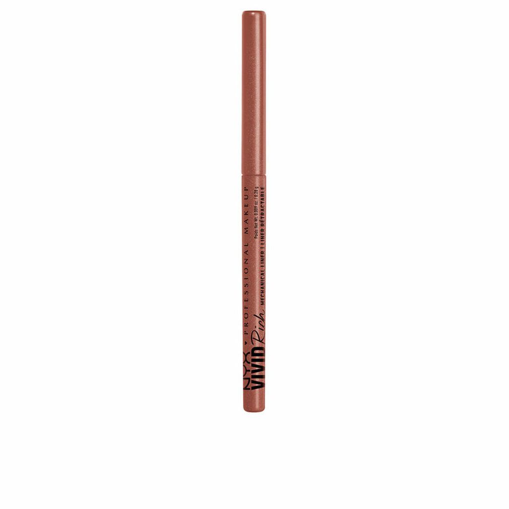 NYX Professional Makeup Eyeliner-Stift, mechanisch, braun. Schwarze Schrift. Aufschrift: VIVID Rich.