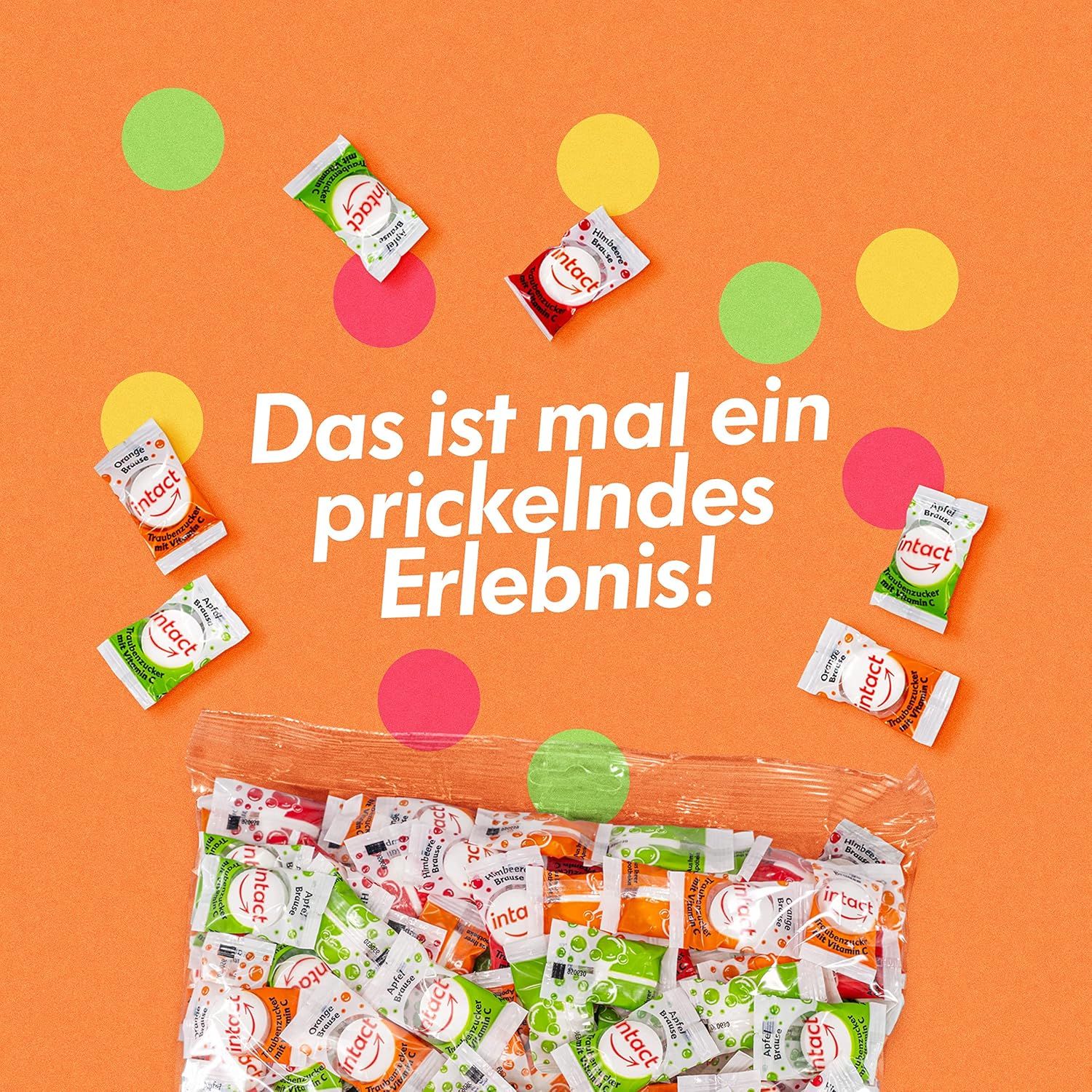 intact Traubenzucker Bonbons einzeln verpackt • 500g pro Beutel • 100% Vegan