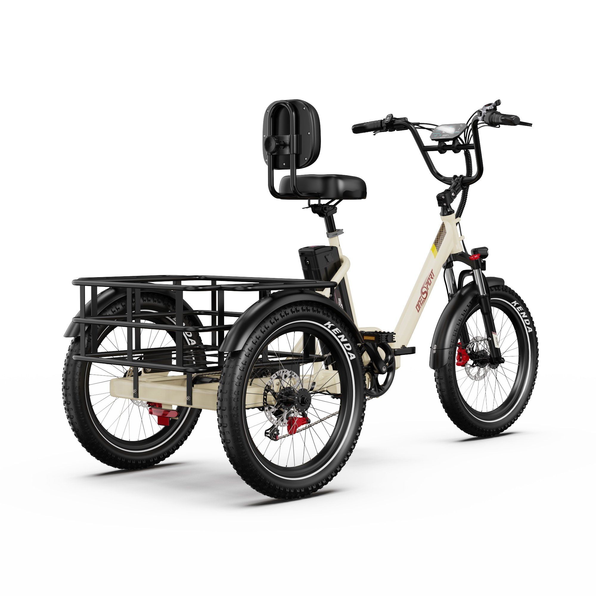 ONESPORT OT30 PRO E-Trike Lastenrad mit 500-W-Motor und 48-V-18-Ah-Akku