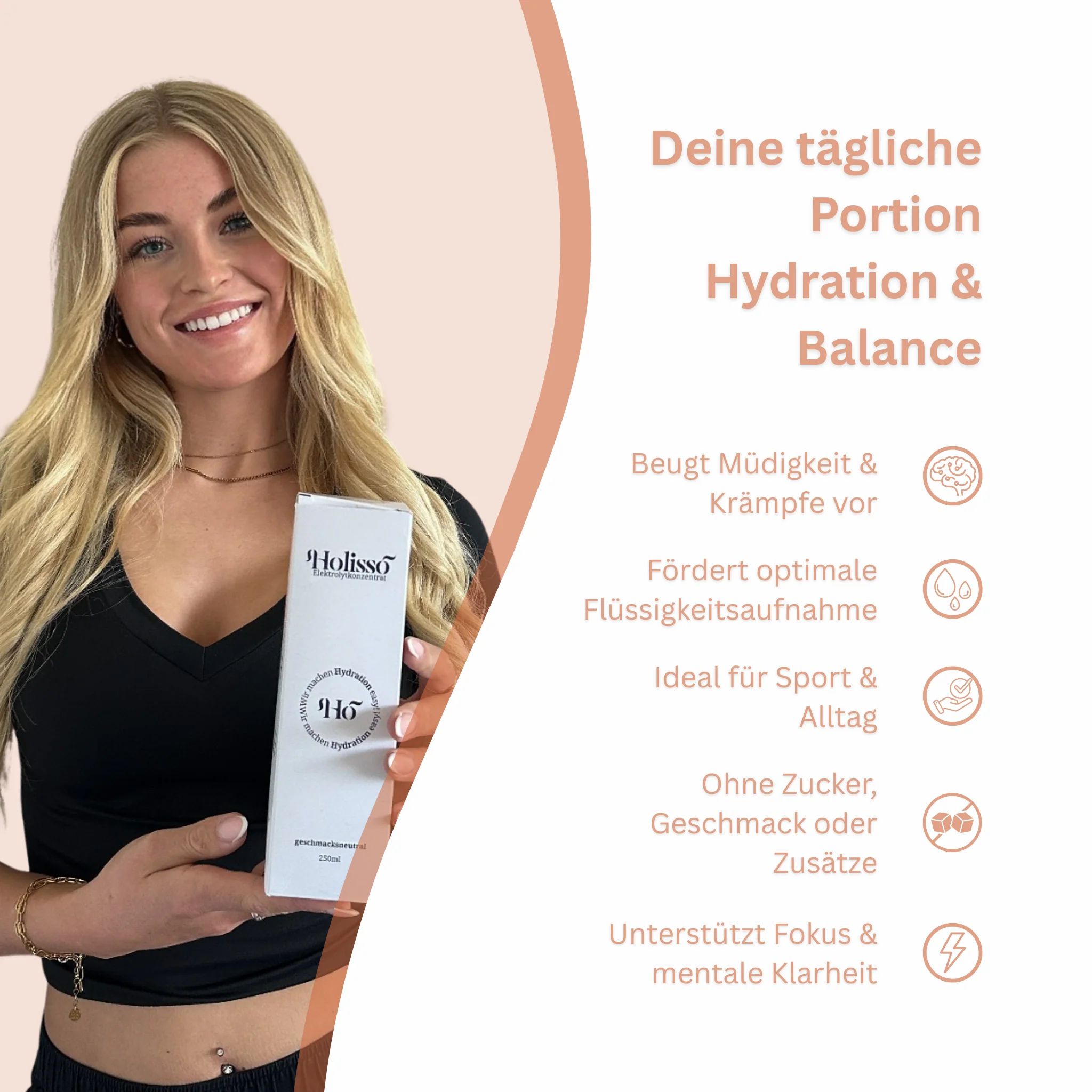 Holisso® 100% natürliches Elektrolytkonzentrat – 250 ml, 200 Portionen, geschmacksneutral