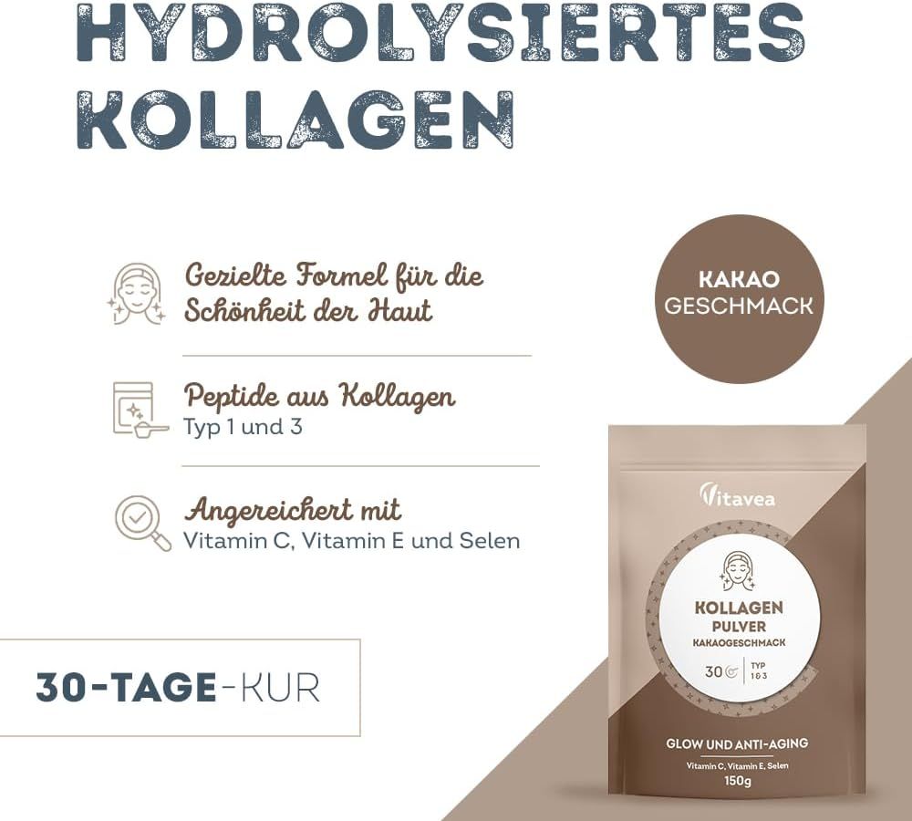 Vitavea Kollagenpulver mit Kakaogeschmack