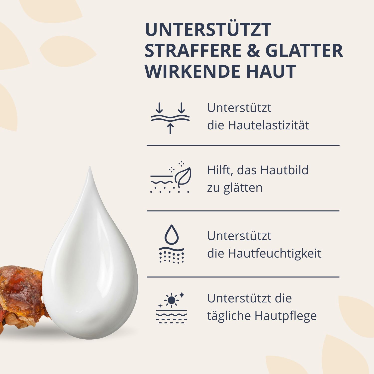 Golden Tree Ageless Creme unterstützt straffere, glattere Haut, Elastizität und Feuchtigkeit. Mit Harzbrocken und Creme-Tropfen.