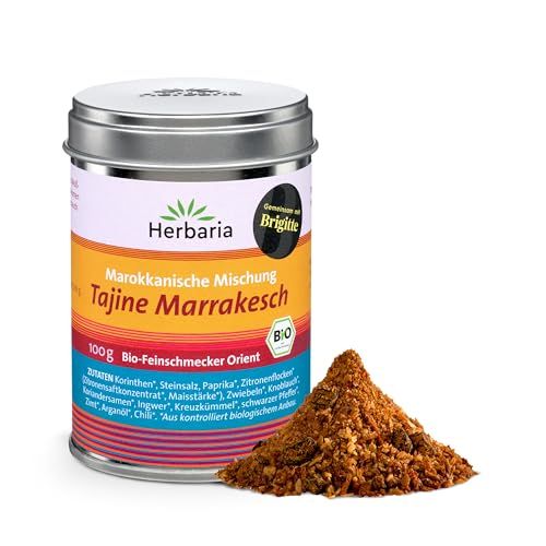 Herbaria Gewürzdosen der Serie Bio-Feinschmecker Orient, u.a. Tajine Marrakesch.