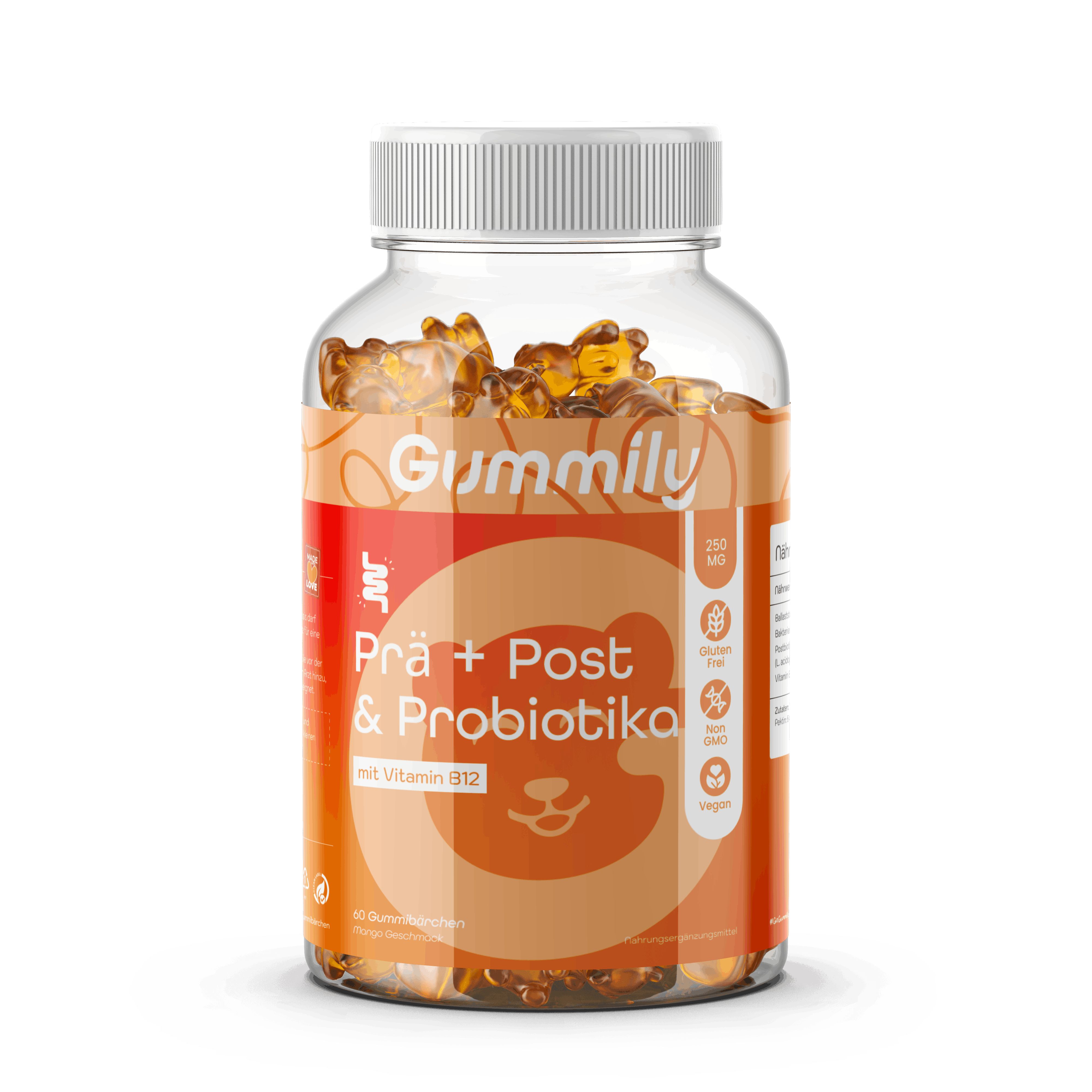 Gummily® Post + Pre Probio Gummies - Probiona Kulturen Komplex Microbiome Darmkur Darmflora 60 St Gummibärchen