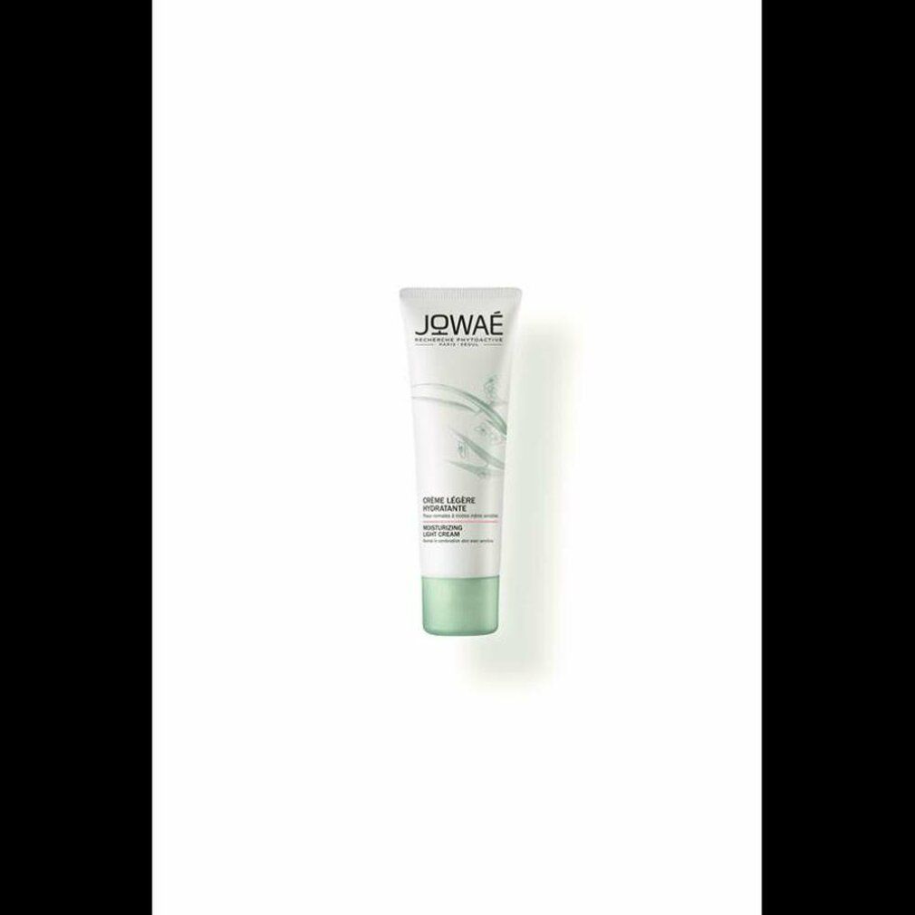 Creme-Tube mit Produktnamen und floralem Design. Text: Crème Légère Hydratante, Moisturizing Light Cream.