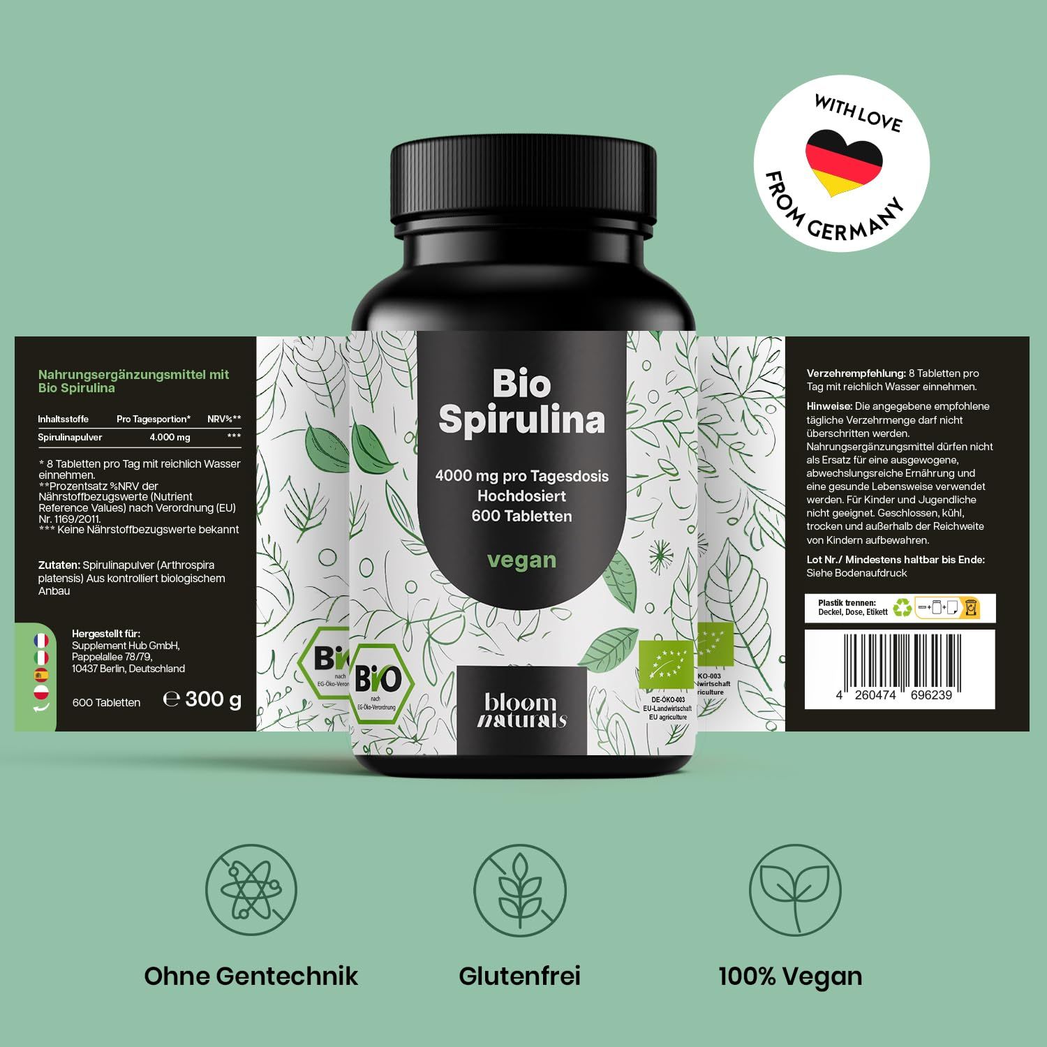 Bloom Naturals Bio Spirulina Presslinge