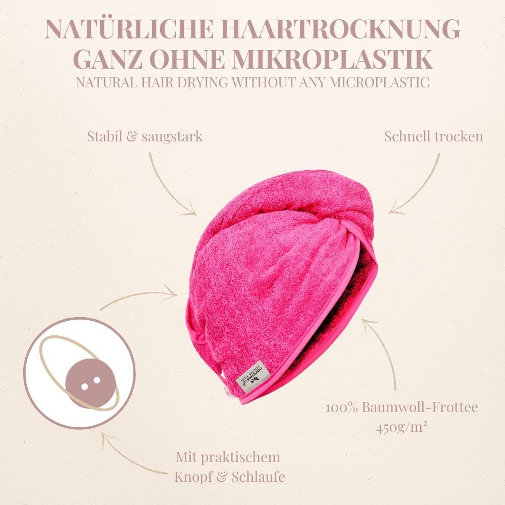 Carenesse Haarturban Kopfhandtuch pink