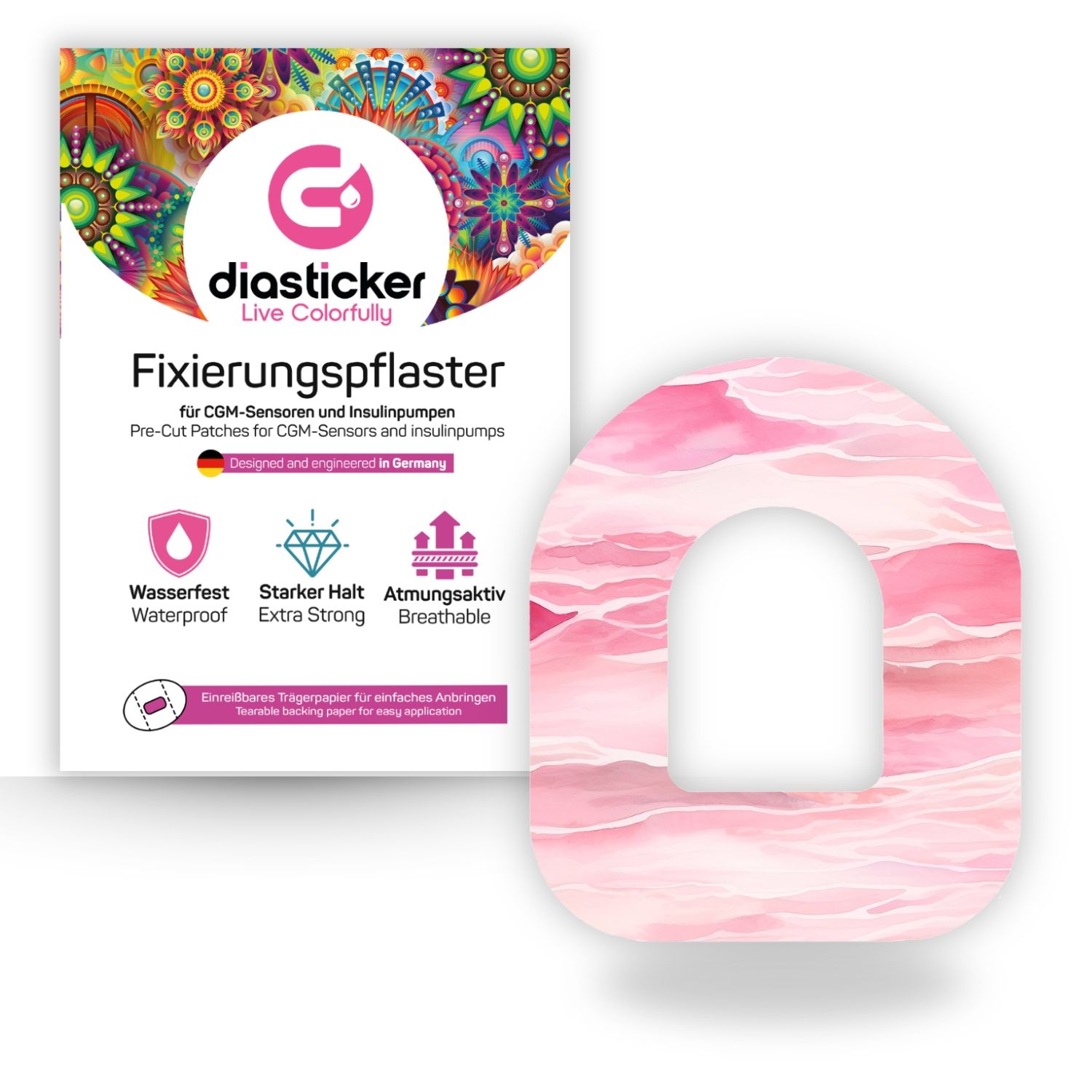 Diasticker® Omnipod Fixiertapes 'Berry Blush' 5 St