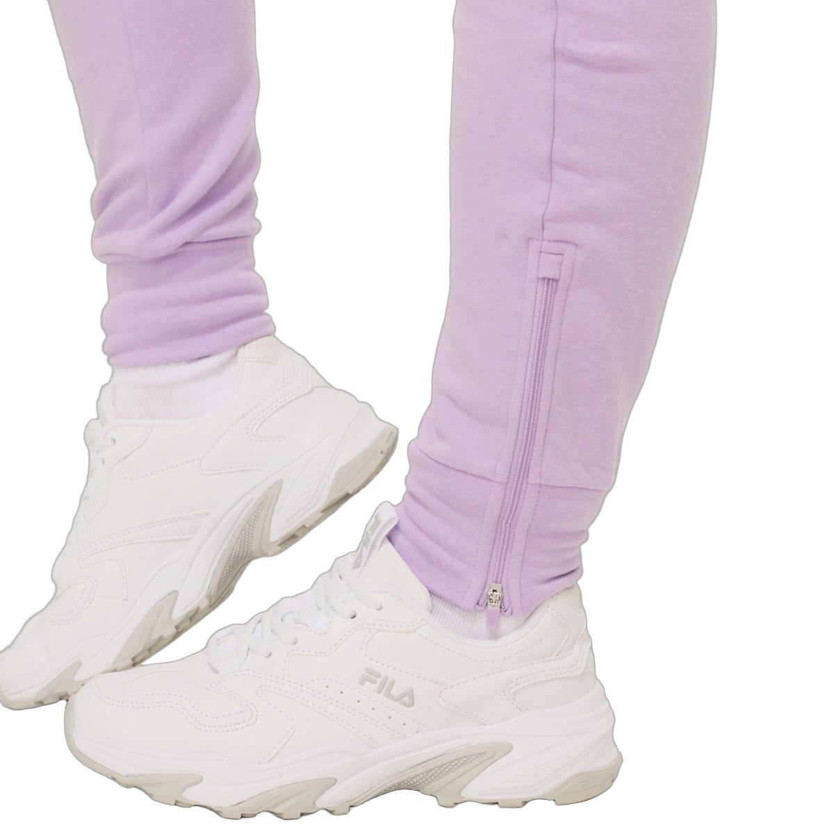 GymBeam Jogginghose Damen Slim mit Kordelzug und Reißverschlusstaschen Lavender