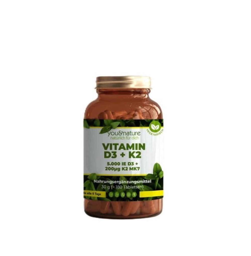 You&Nature Vitamin D3 + K2 MK7 5.000 I.E. + 200 µg 180 Tabletten
