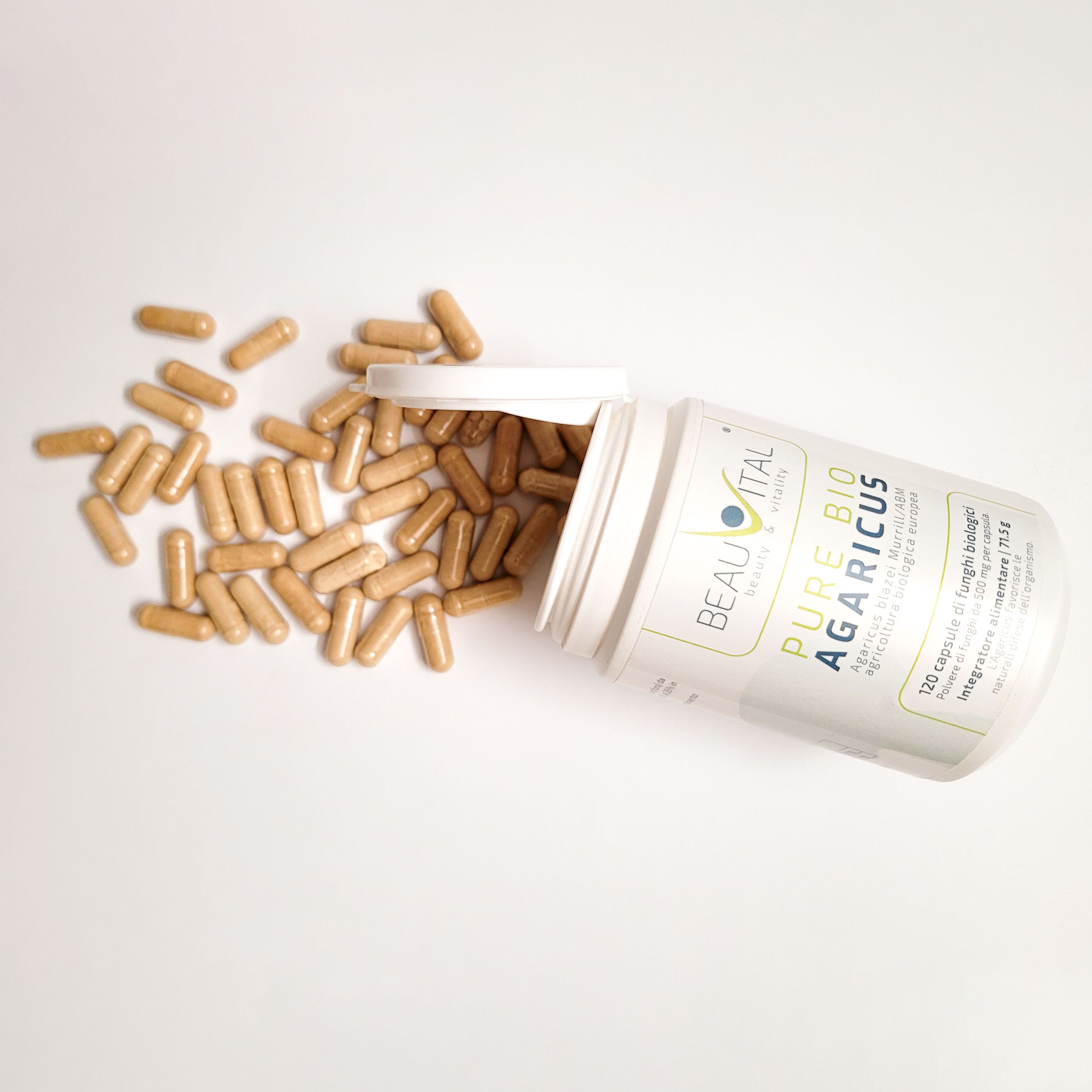 BEAUVITAL® Pure Bio Mandelpilz Kapseln (Agaricus blazei Murrill, ABM) aus EU-Anbau