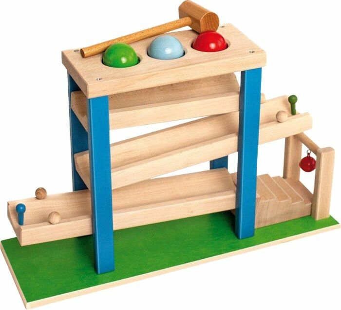 SpielMaus Holz Kugelklopfbank mit Glockentor