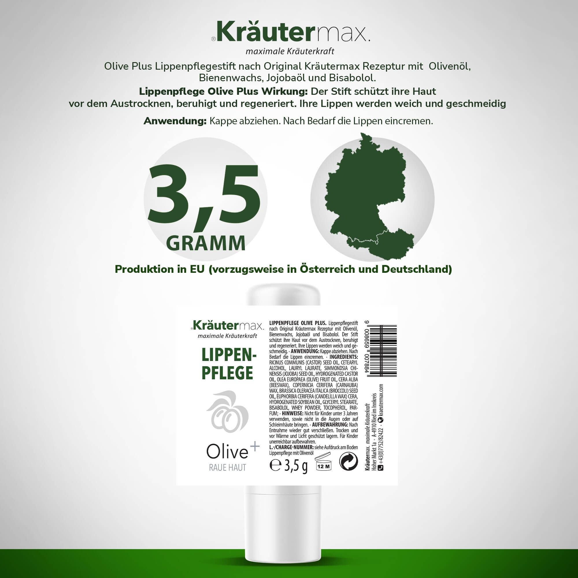 Kräutermax Lippenpflege Olive plus Bienenwachs