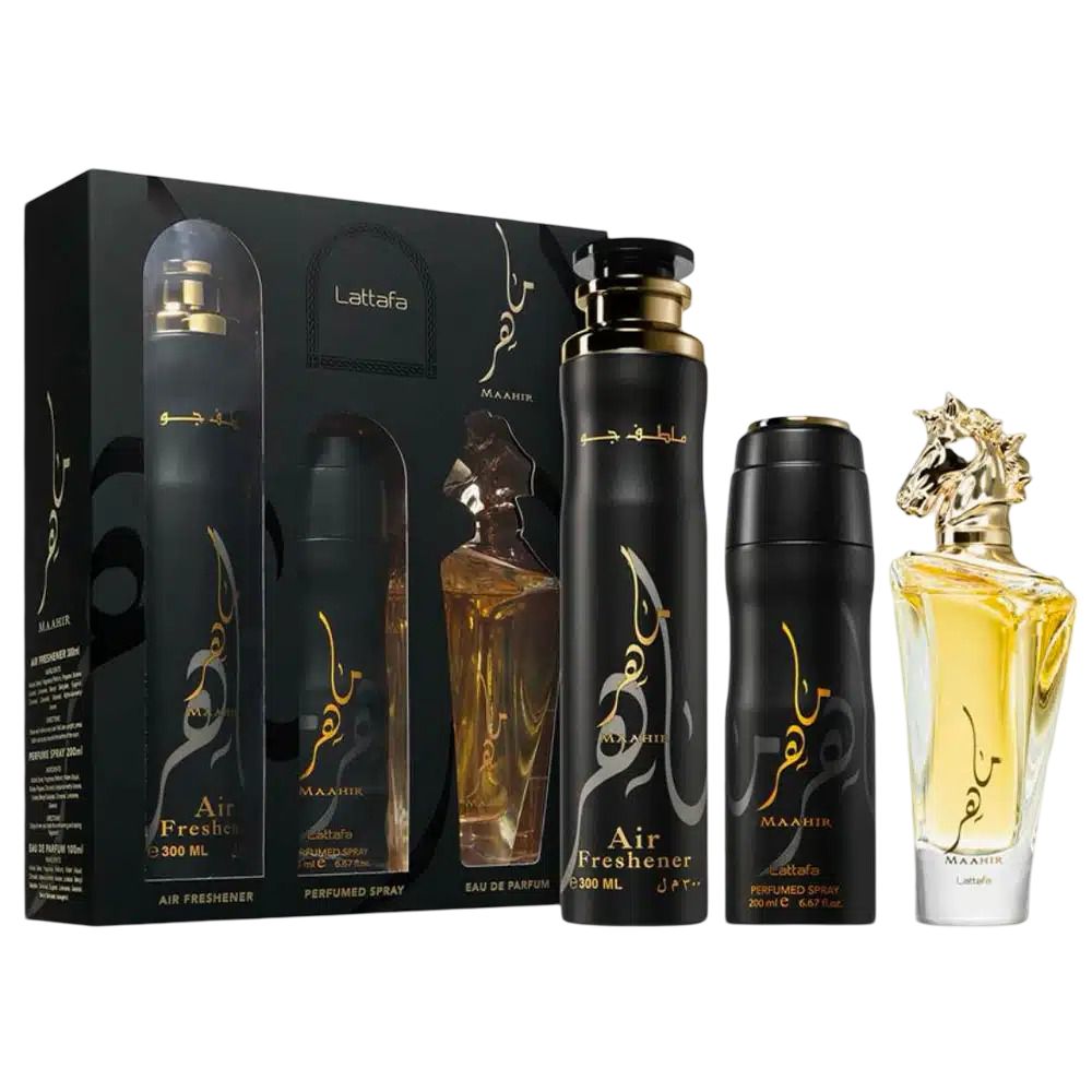 Lattafa - Maahir Geschenkset - Eau de Parfum -  Deodorant -  Lufterfrischer