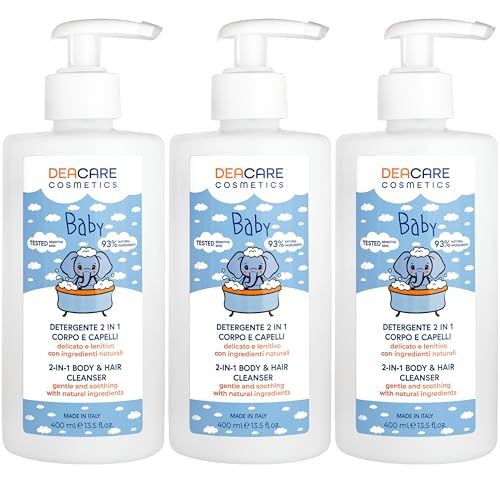 DEACARE Baby - Bagno Shampoo 2in1 Bambini e Neonati - delicato lenitivo - anti lacrime - 3 x 400ml