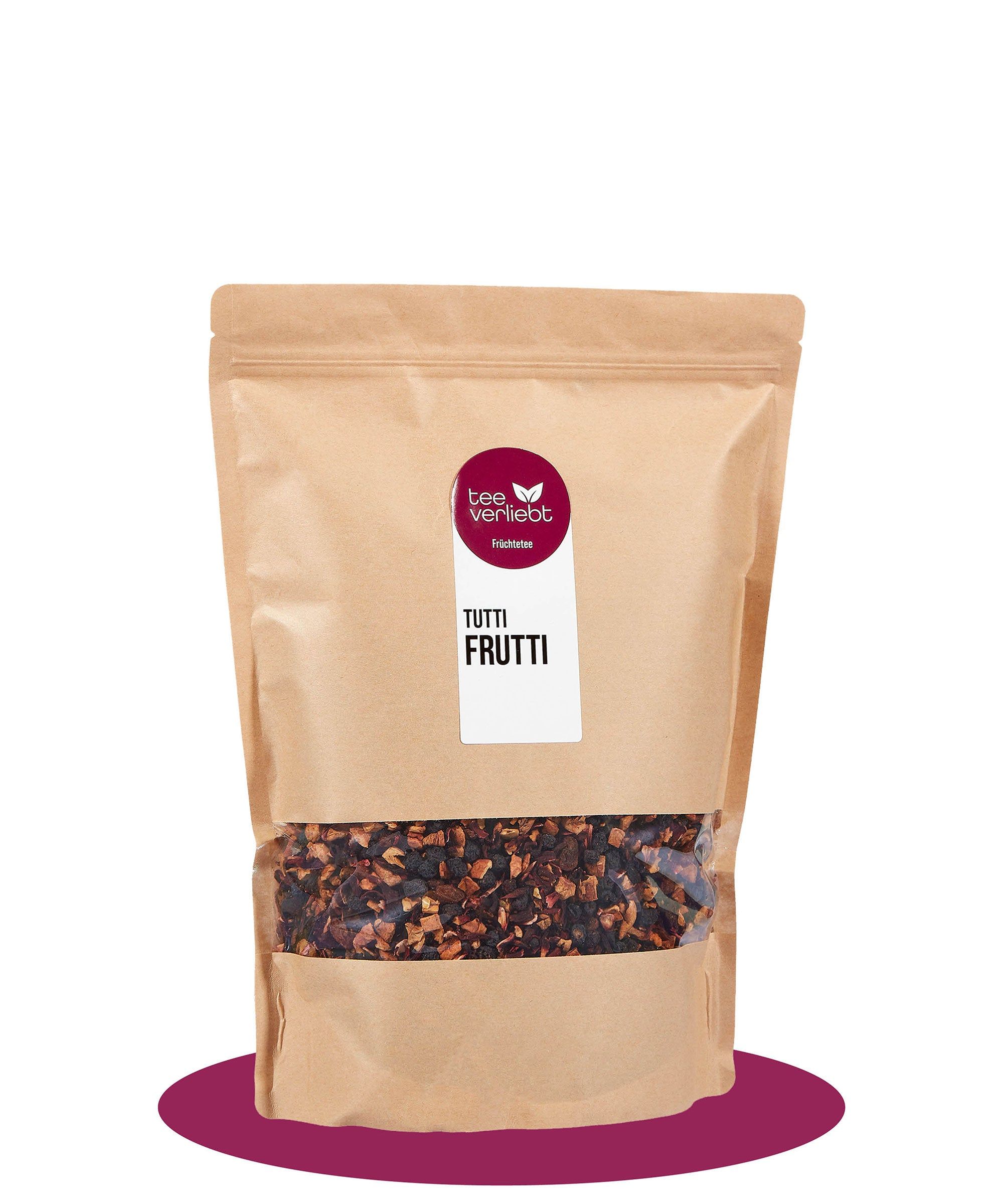 teeverliebt - Tutti Frutti loser Früchtetee Großpackung I Vielfältig mit Waldbeeren & Aprikosen