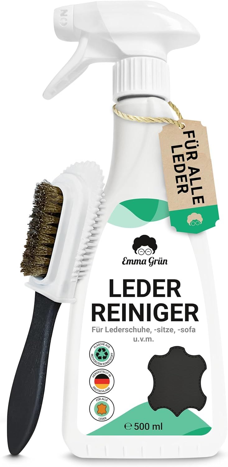 Emma Grün® Lederreiniger für Kunst- & Wildleder inkl. Wildlederbürste