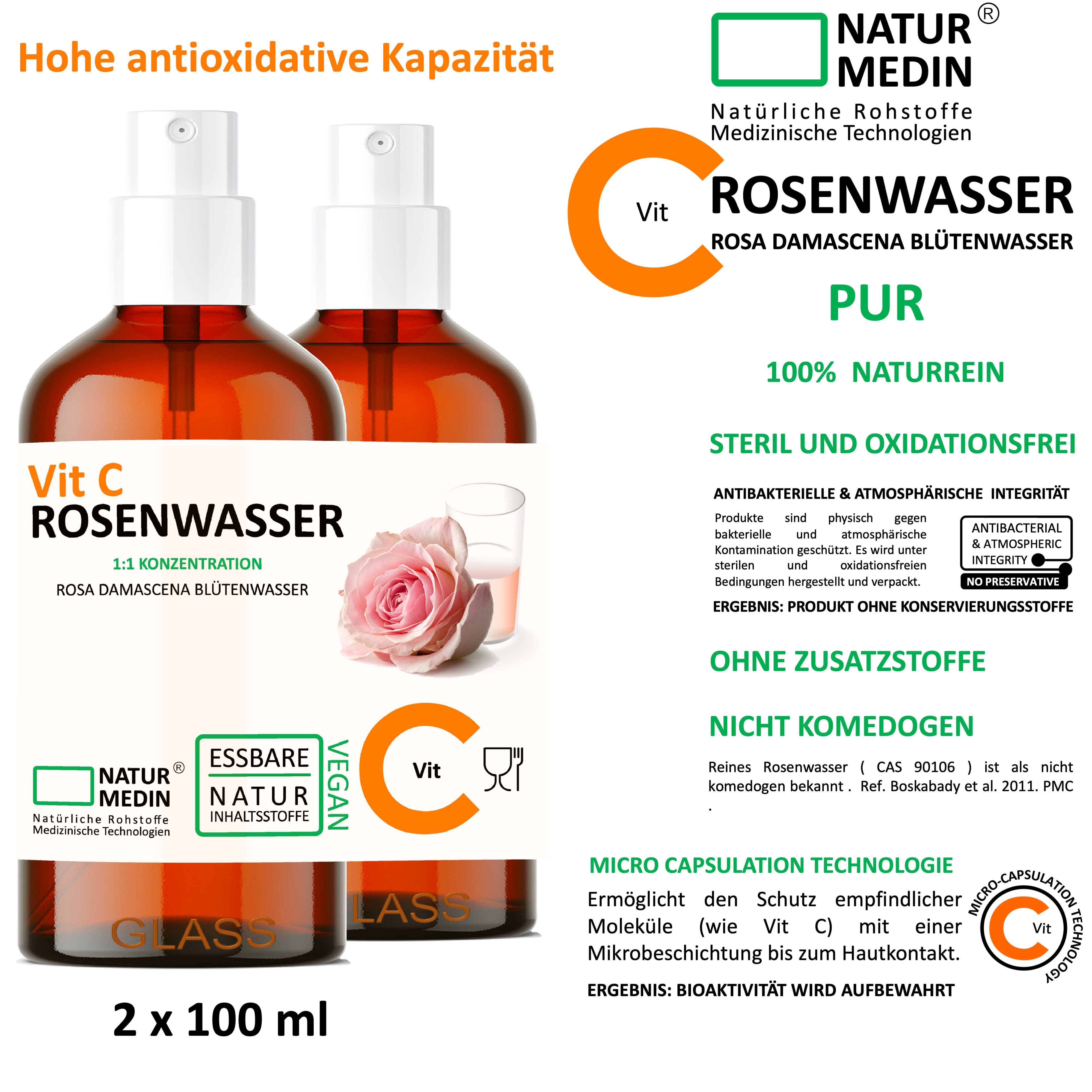 NATURMEDIN® 2 x  Vitamin-C Rosenwasser