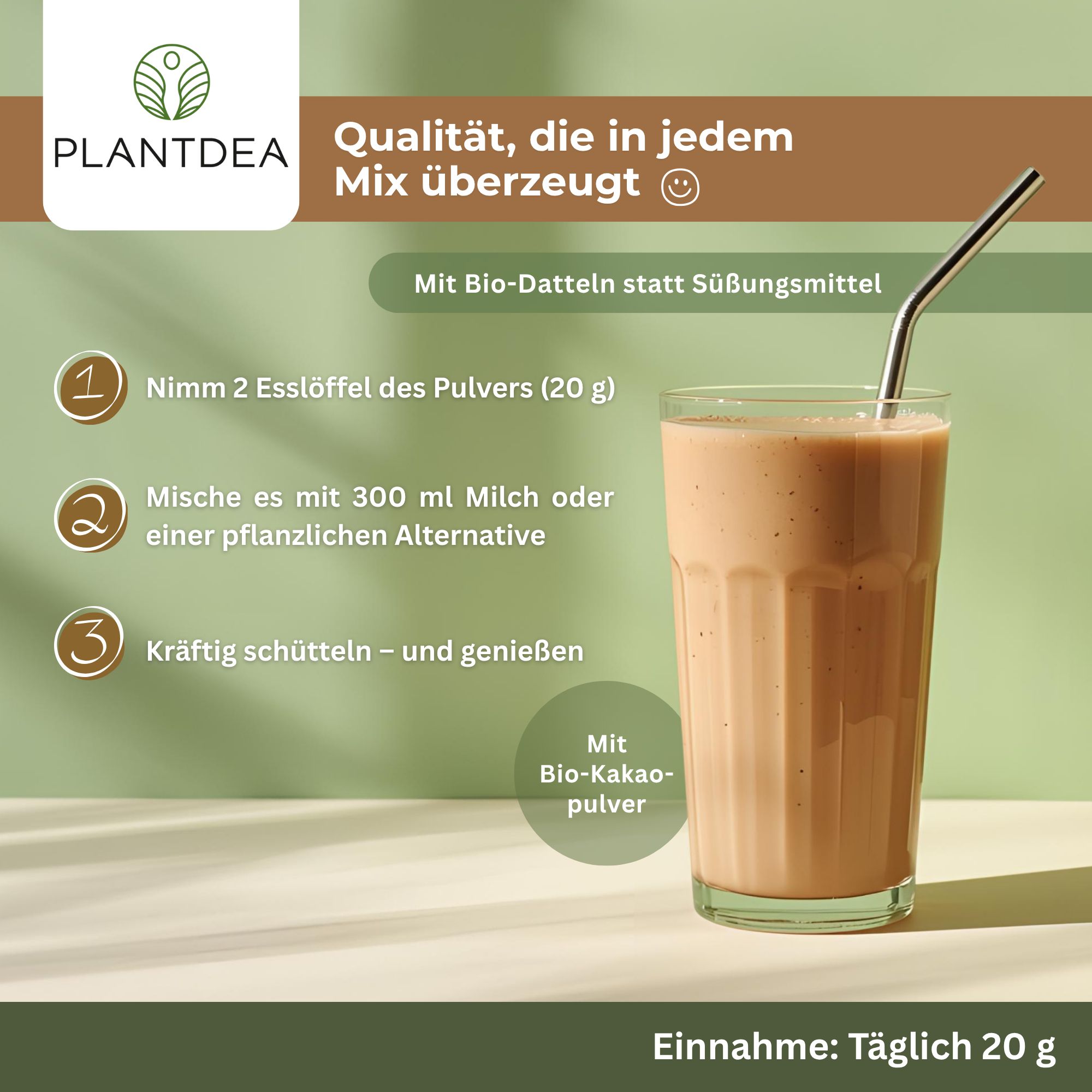 PlantDEA Bio Protein Mix vegan Kakao