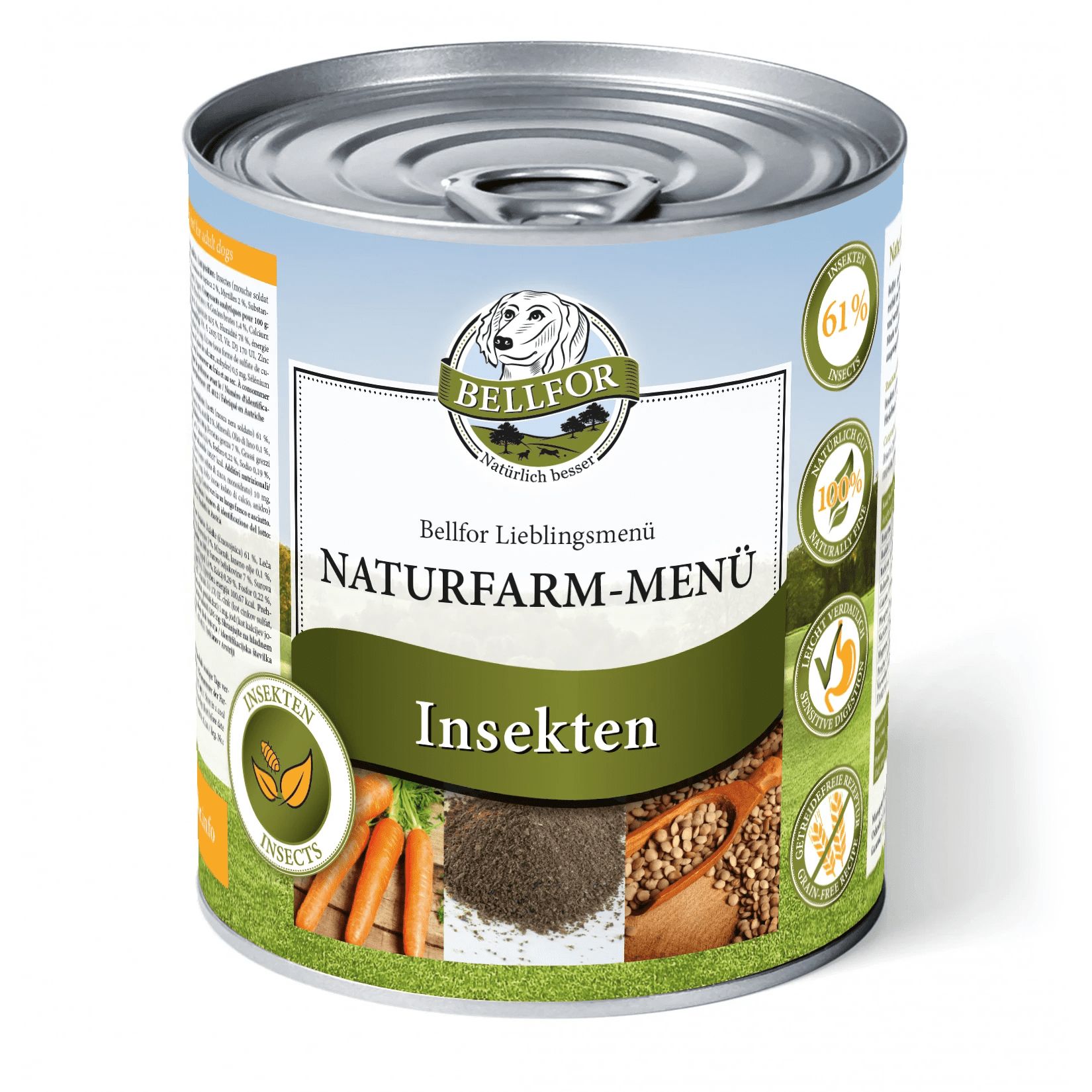 Bellfor Hypoallergenes Hundefutter Nass mit Insekten - Naturfarm-Menü 800 g Futter